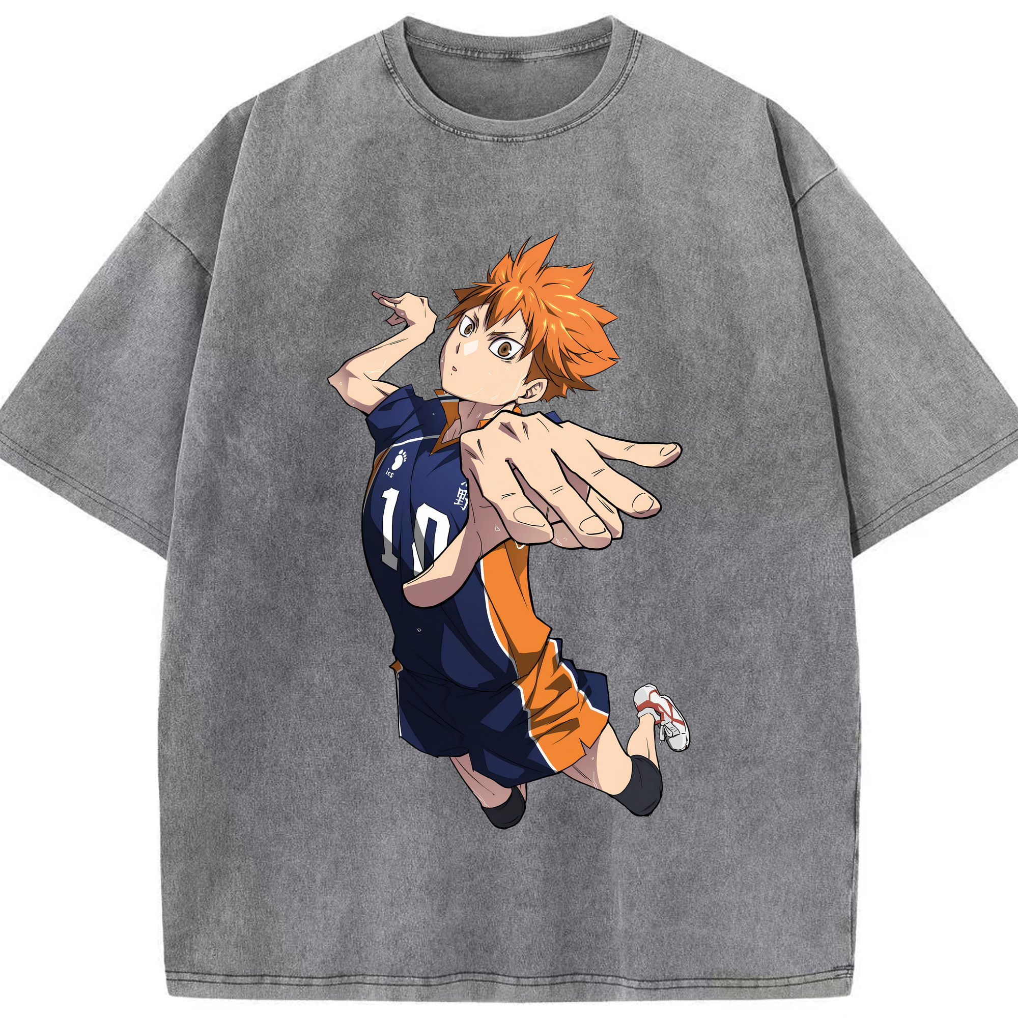 （画像用） ハイキュー!! Haikyu!! 綿100% ヴィンテージ風 半袖Tシャツ（フロントプリント）
