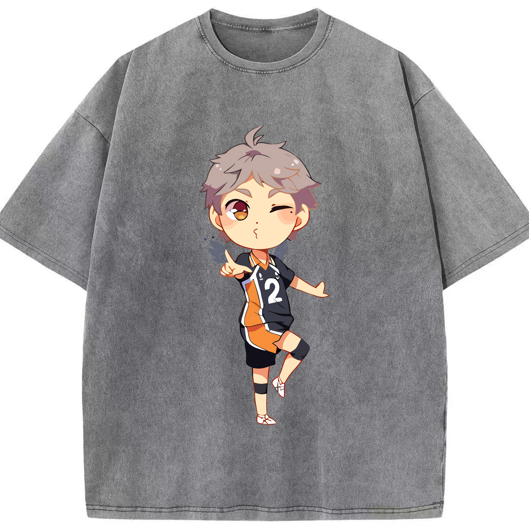 （画像用） ハイキュー!! Haikyu!! 綿100% ヴィンテージ風 半袖Tシャツ（フロントプリント）