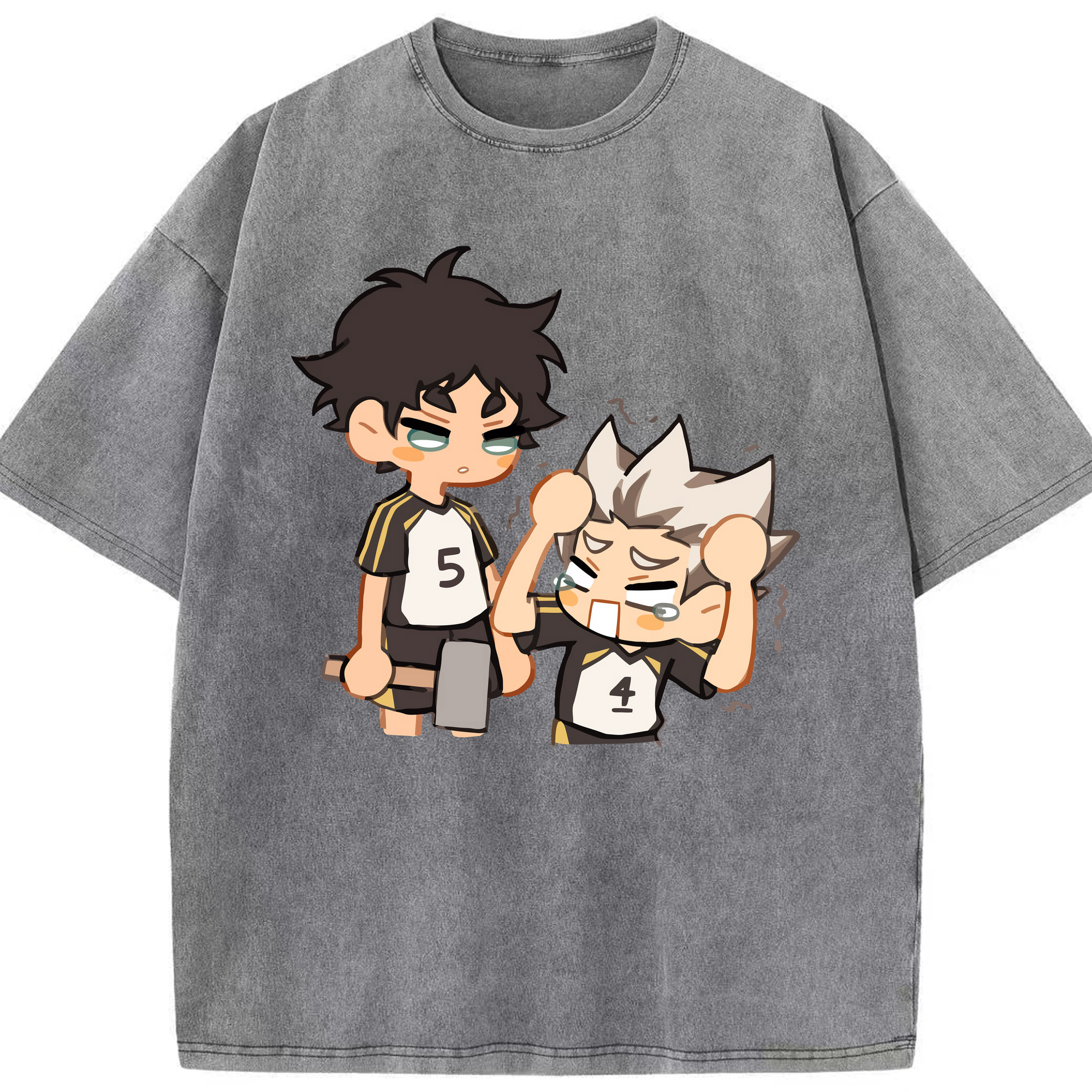 （画像用） ハイキュー!! Haikyu!! 綿100% ヴィンテージ風 半袖Tシャツ（フロントプリント）