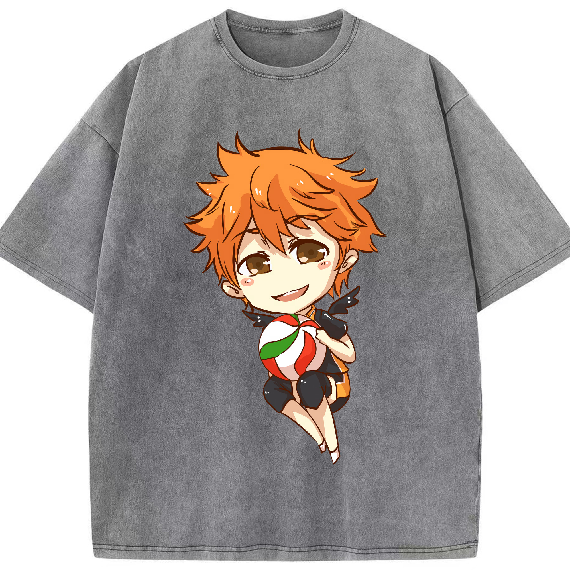 （画像用） ハイキュー!! Haikyu!! 綿100% ヴィンテージ風 半袖Tシャツ（フロントプリント）
