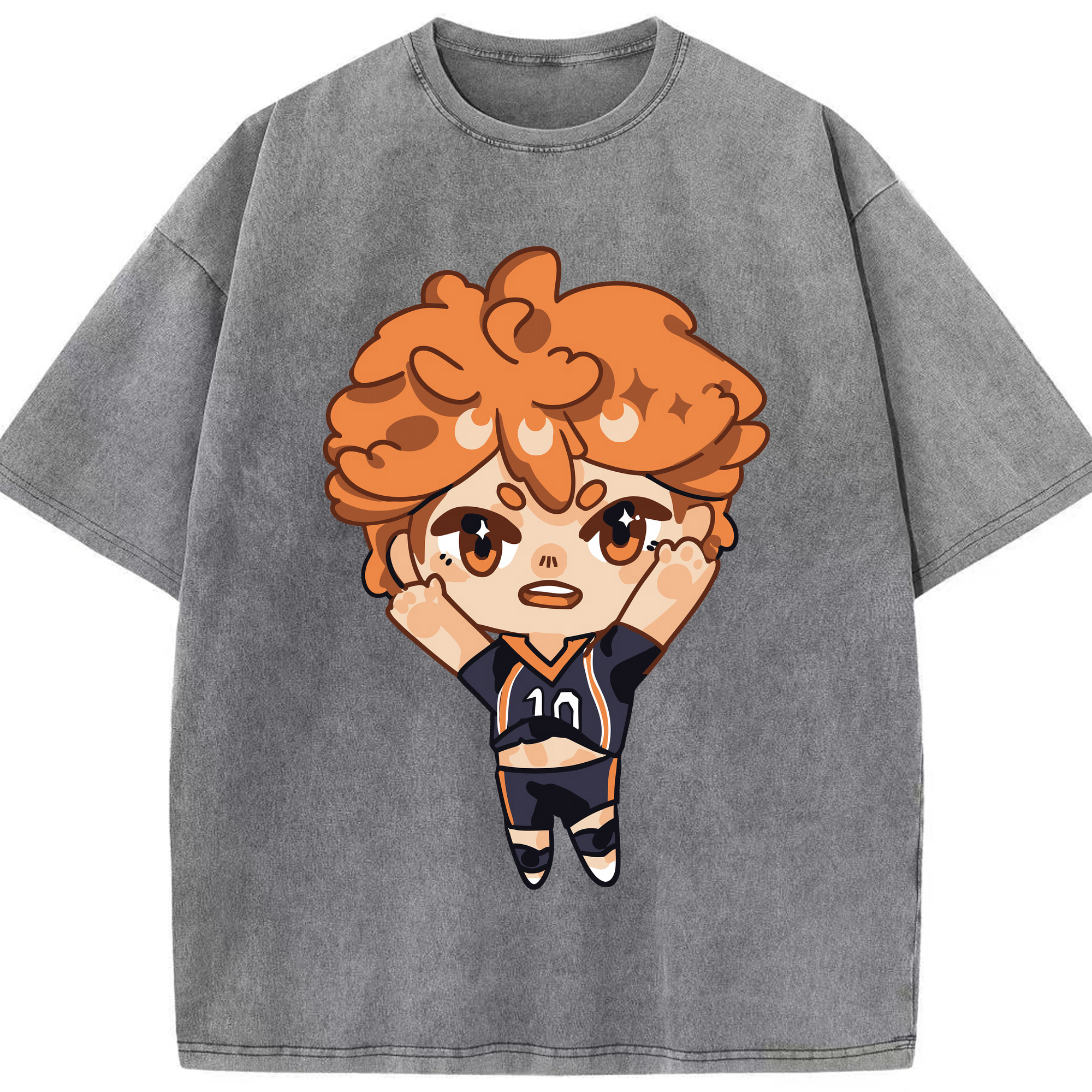 （画像用） ハイキュー!! Haikyu!! 綿100% ヴィンテージ風 半袖Tシャツ（フロントプリント）