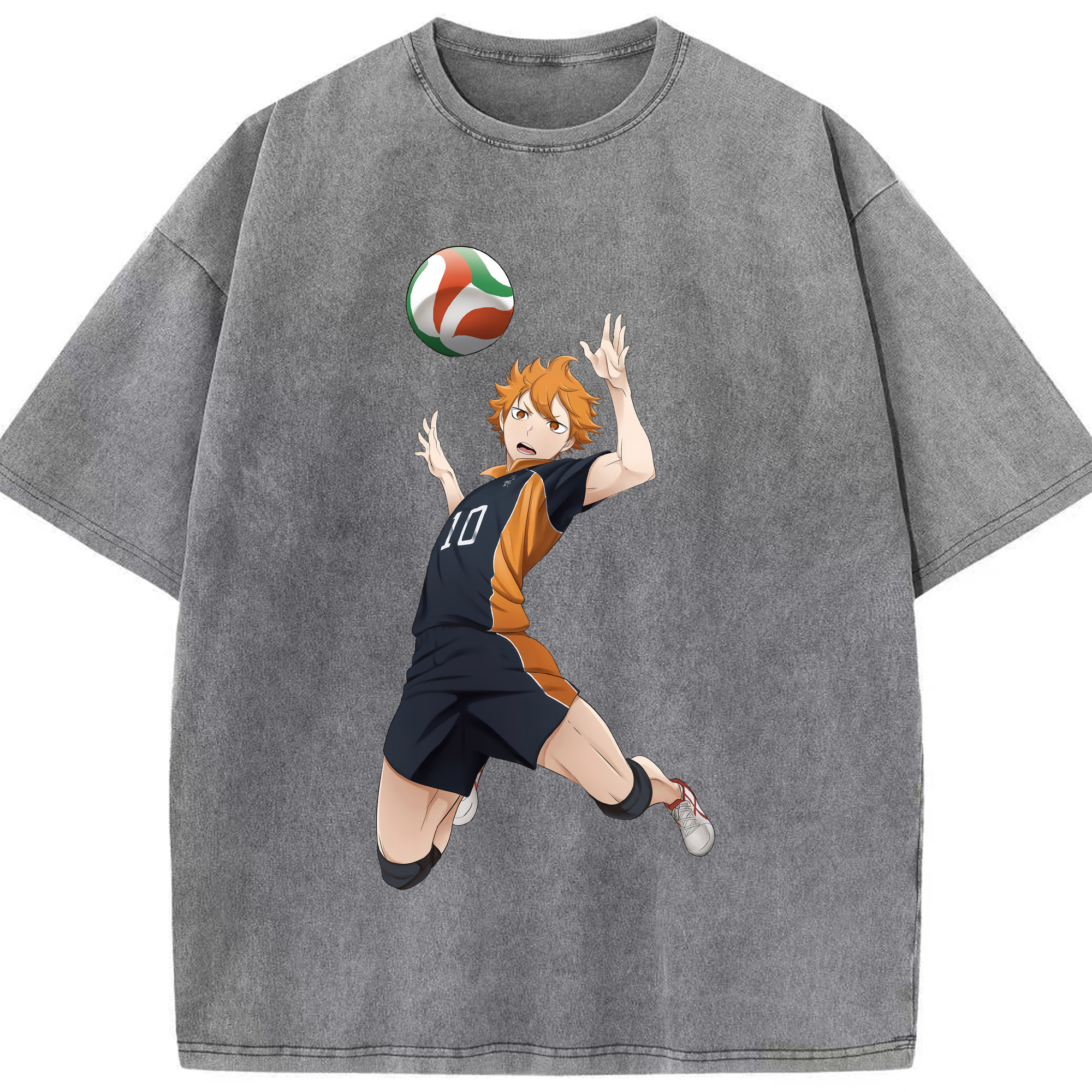 （画像用） ハイキュー!! Haikyu!! 綿100% ヴィンテージ風 半袖Tシャツ（フロントプリント）