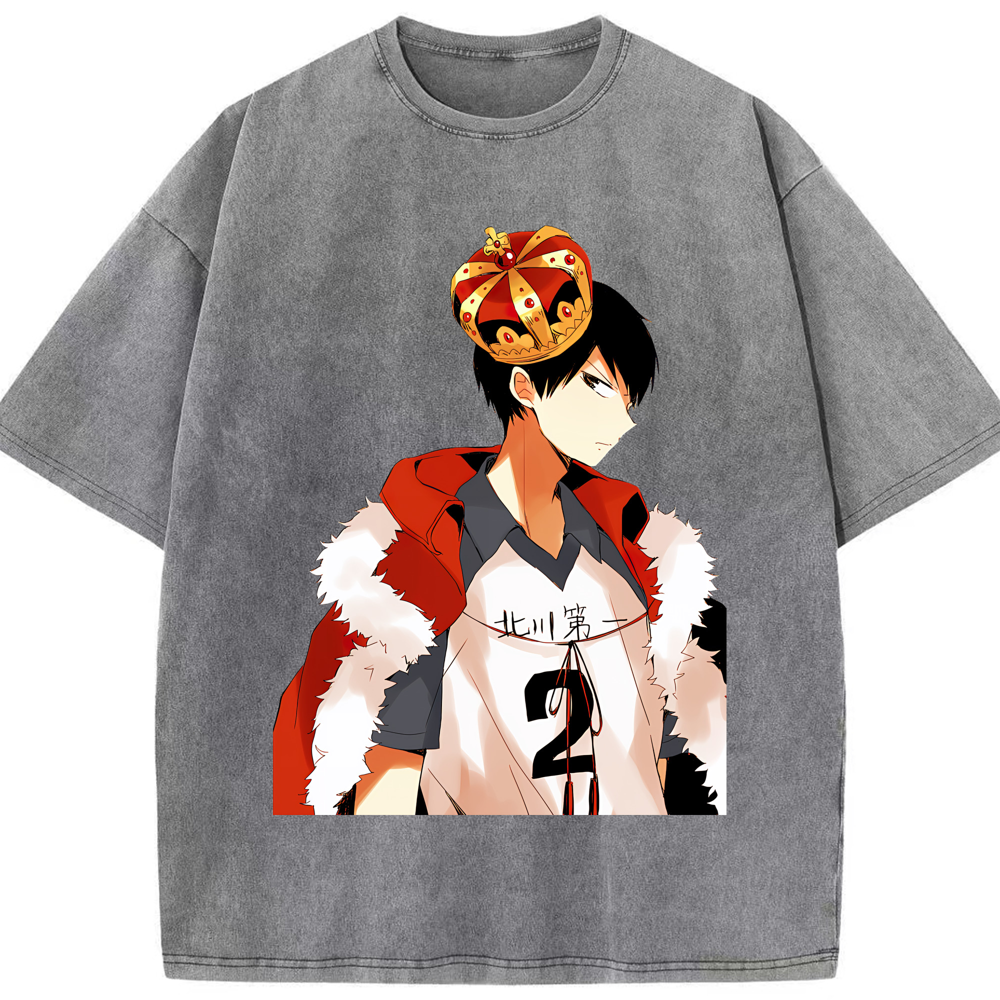 （画像用） ハイキュー!! Haikyu!! 綿100% ヴィンテージ風 半袖Tシャツ（フロントプリント）