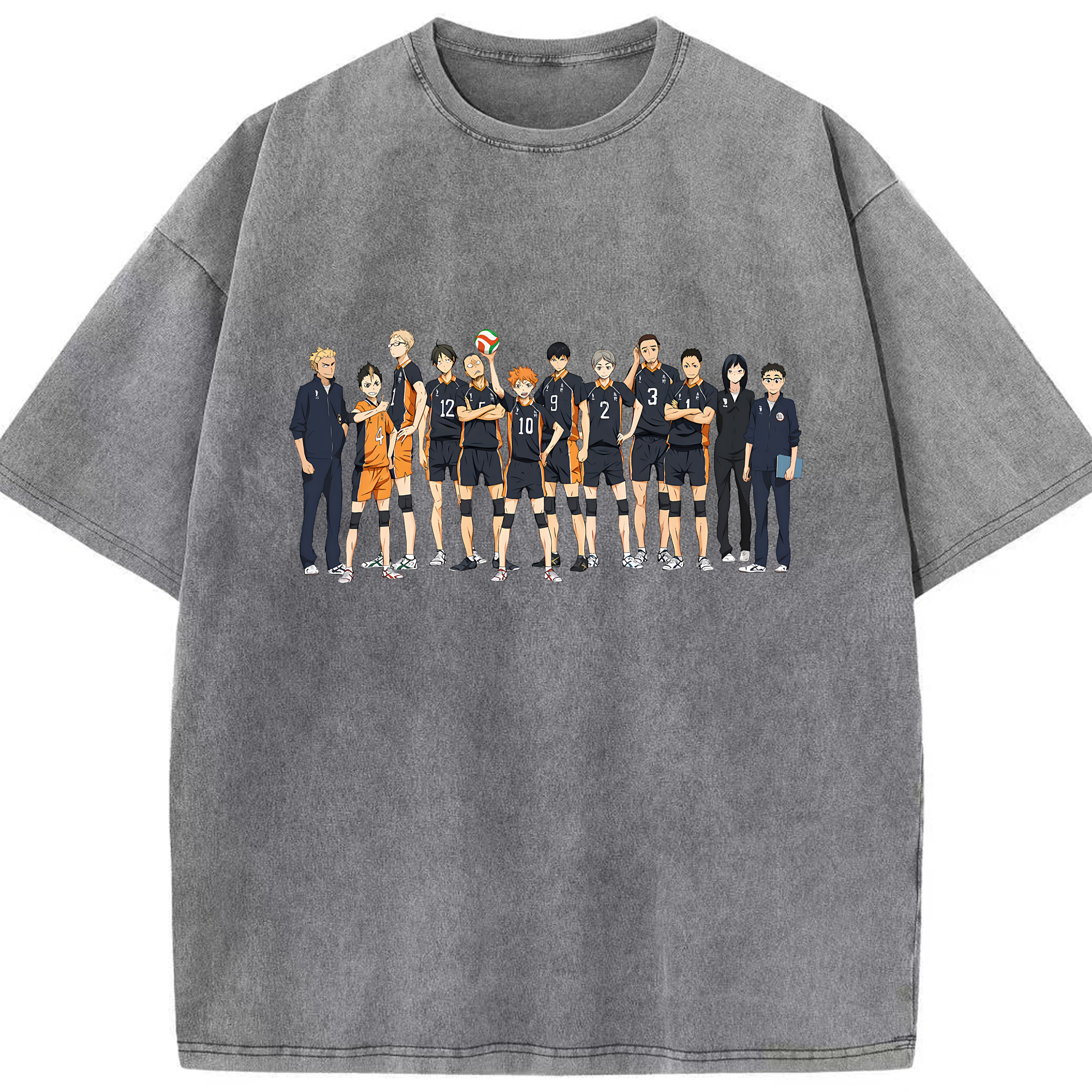 （画像用） ハイキュー!! Haikyu!! 綿100% ヴィンテージ風 半袖Tシャツ（フロントプリント）