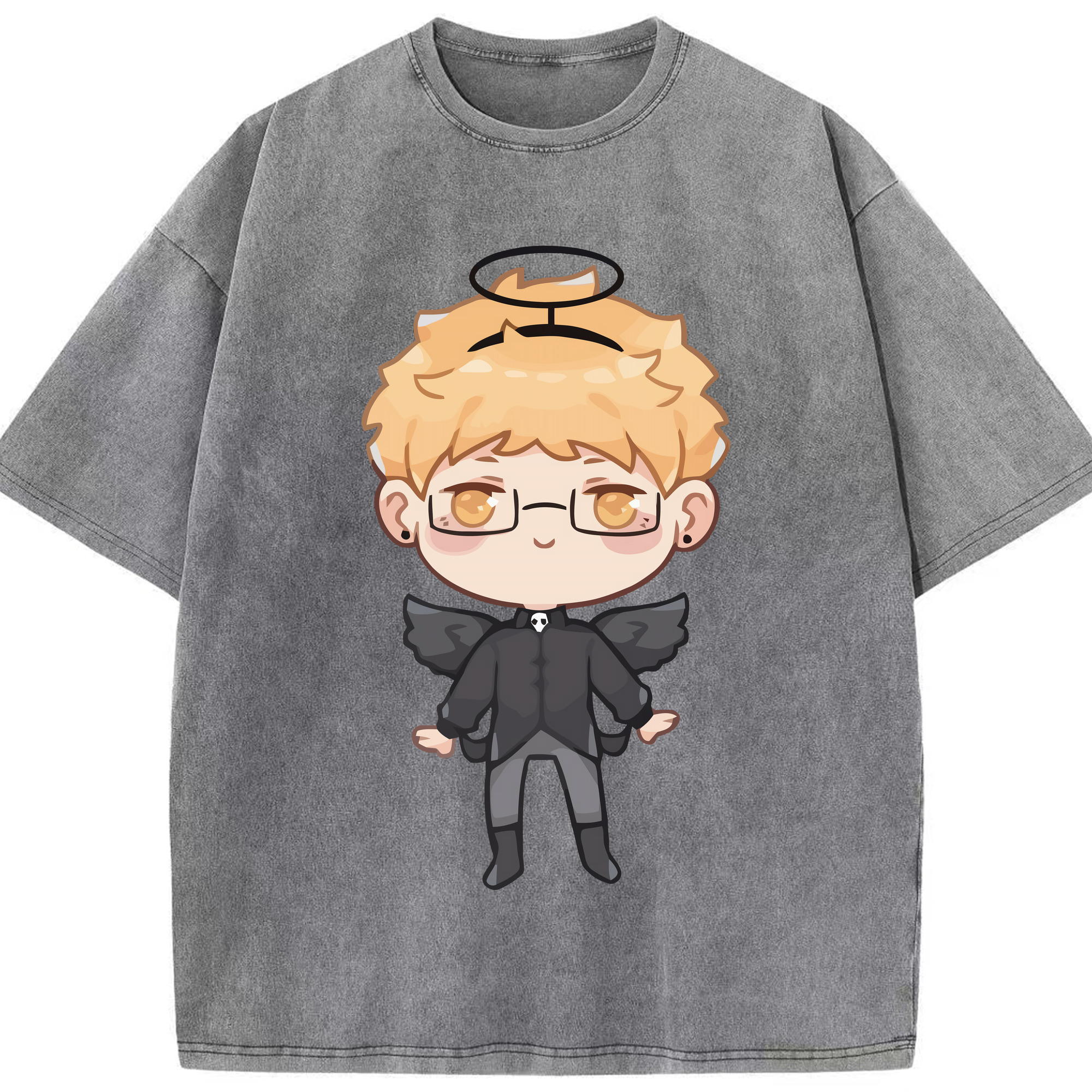 （画像用） ハイキュー!! Haikyu!! 綿100% ヴィンテージ風 半袖Tシャツ（フロントプリント）