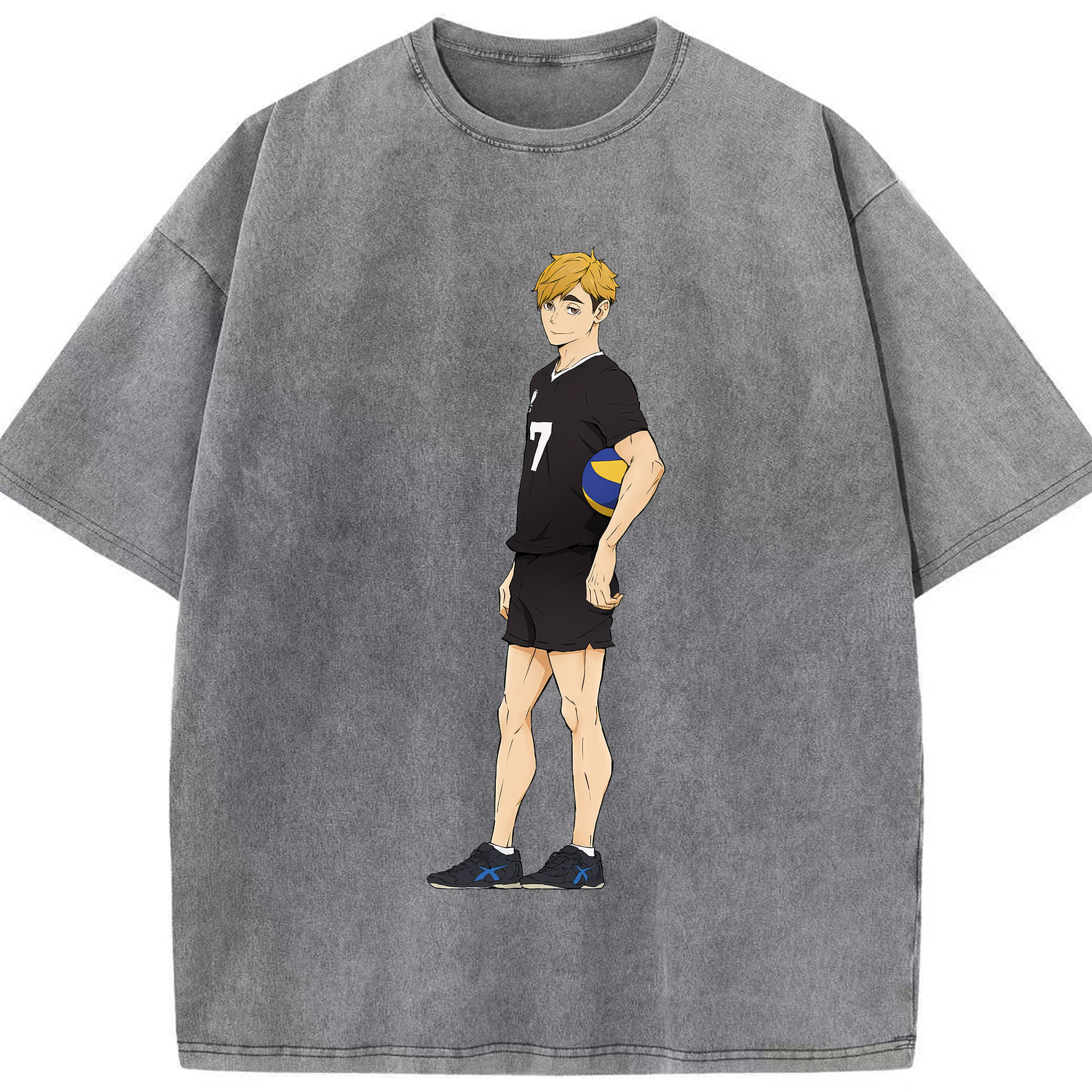（画像用） ハイキュー!! Haikyu!! 綿100% ヴィンテージ風 半袖Tシャツ（フロントプリント）