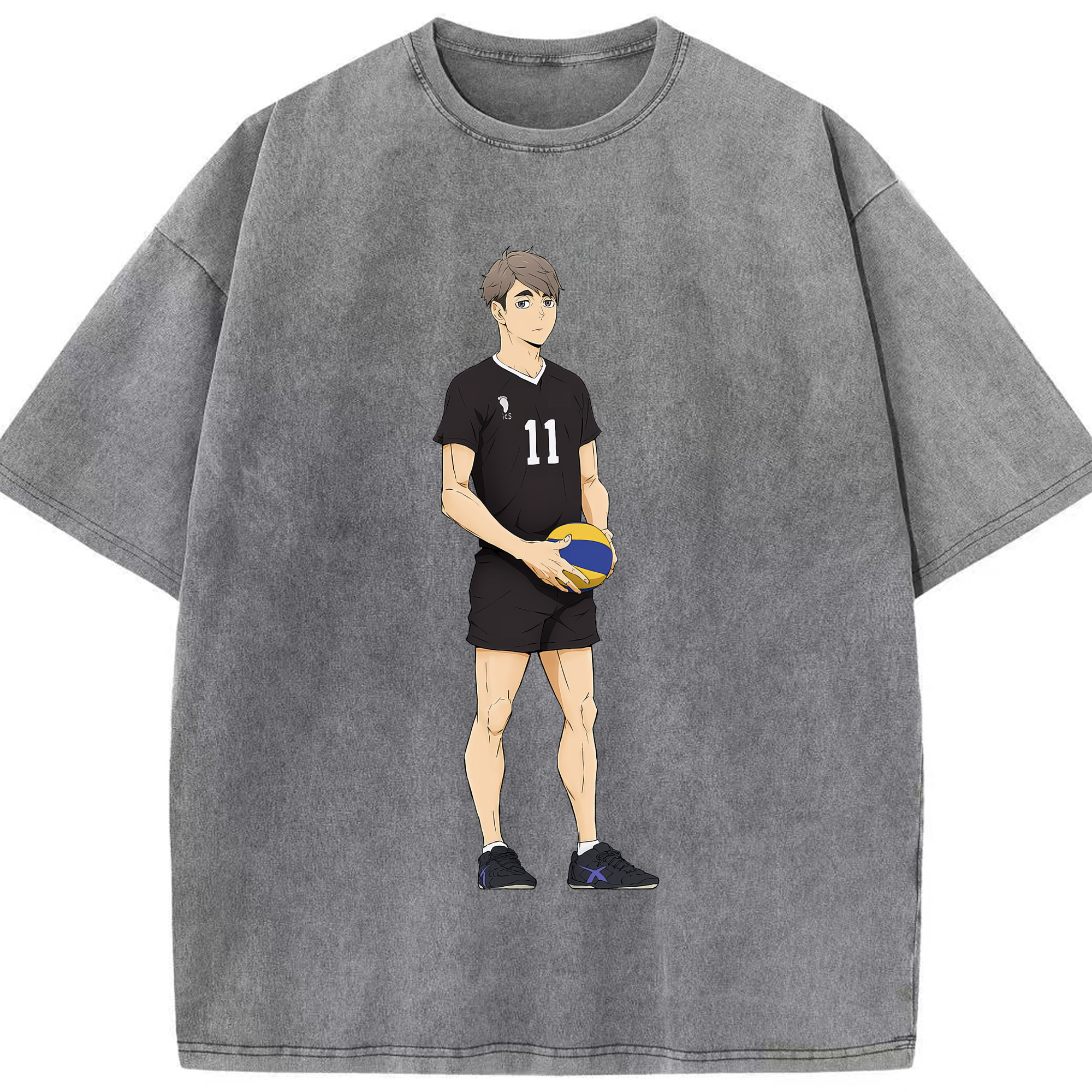 （画像用） ハイキュー!! Haikyu!! 綿100% ヴィンテージ風 半袖Tシャツ（フロントプリント）