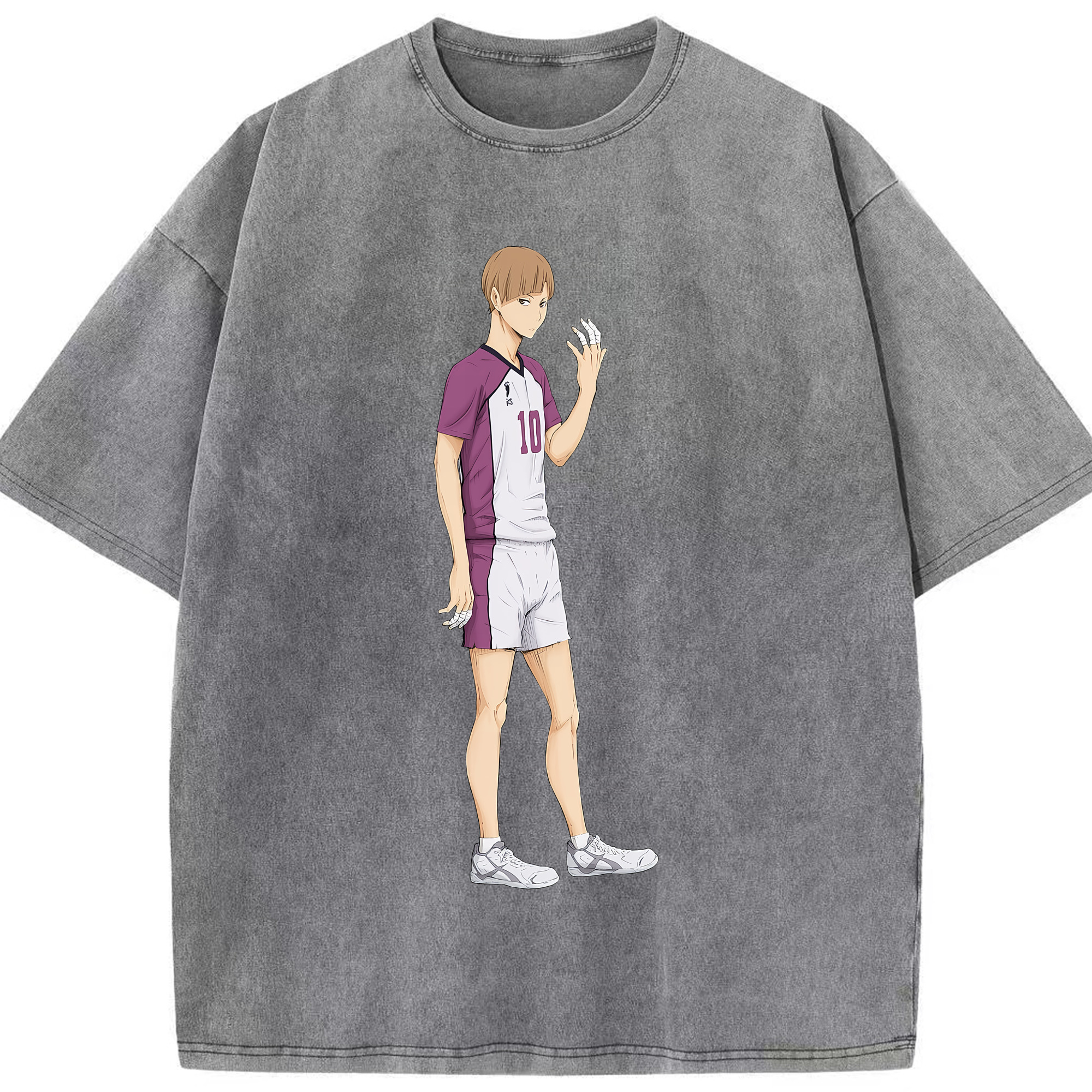 （画像用） ハイキュー!! Haikyu!! 綿100% ヴィンテージ風 半袖Tシャツ（フロントプリント）