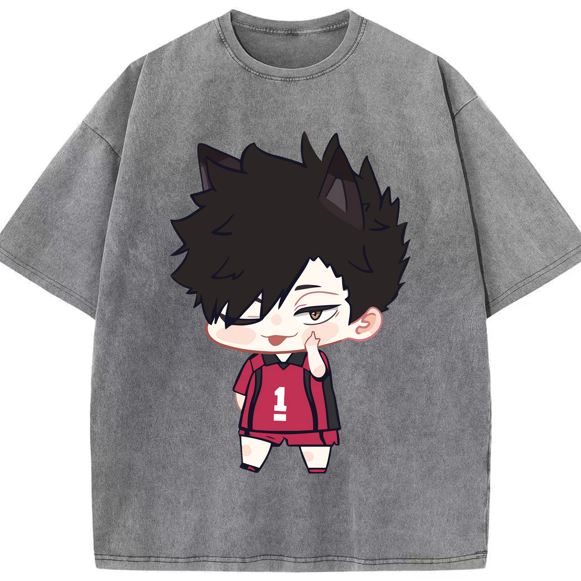 （画像用） ハイキュー!! Haikyu!! 綿100% ヴィンテージ風 半袖Tシャツ（フロントプリント）
