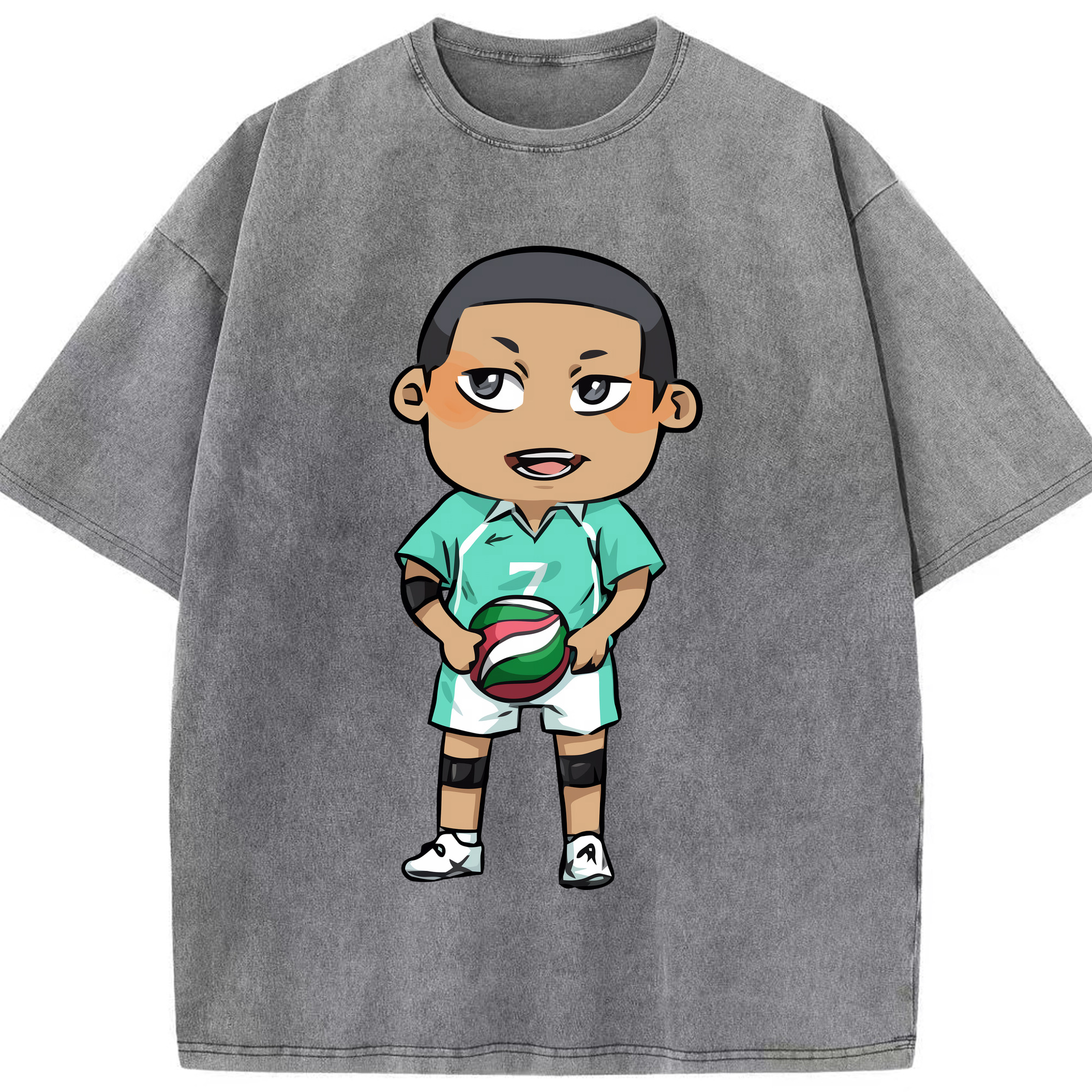 （画像用） ハイキュー!! Haikyu!! 綿100% ヴィンテージ風 半袖Tシャツ（フロントプリント）