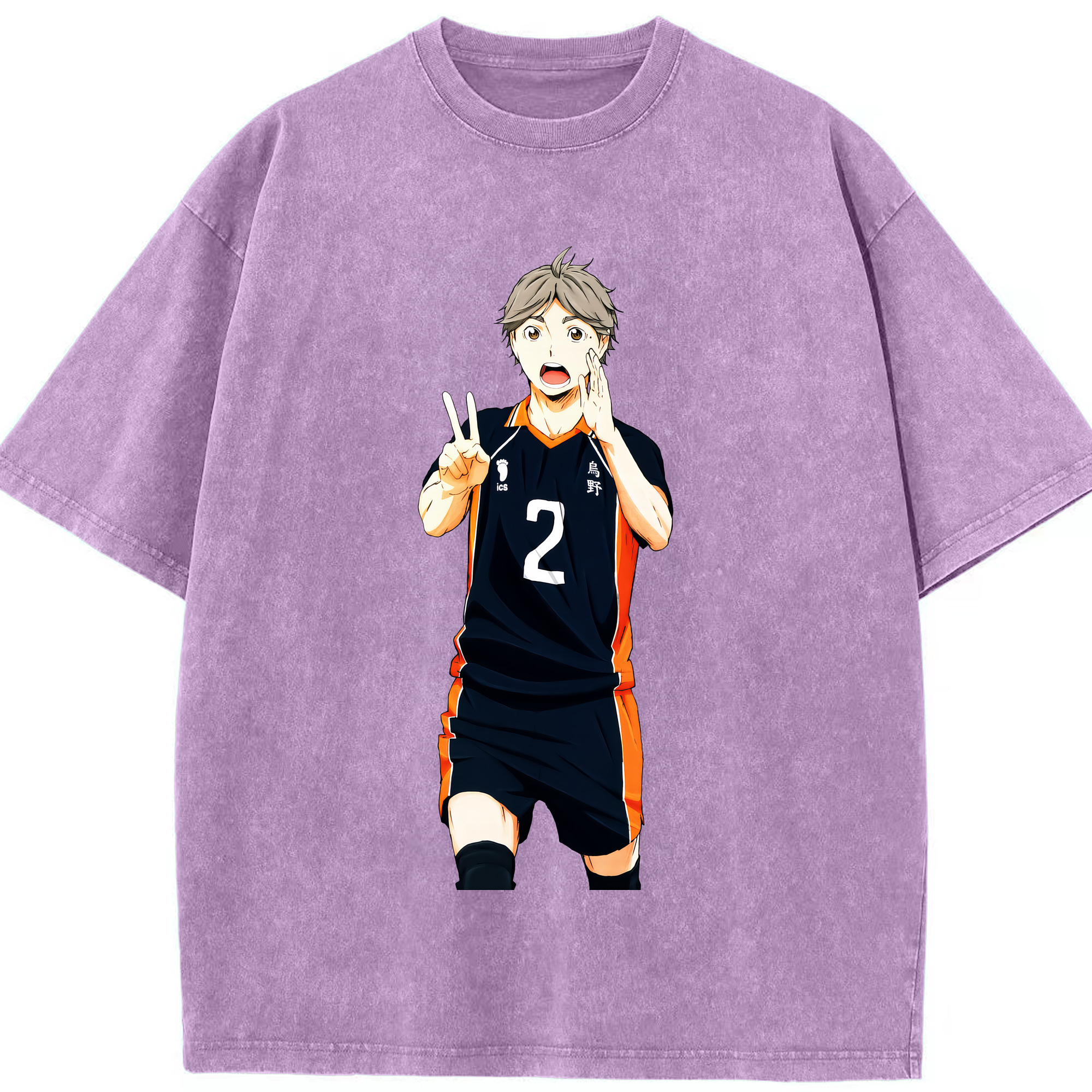（画像用） ハイキュー!! Haikyu!! 綿100% ヴィンテージ風 半袖Tシャツ（フロントプリント）