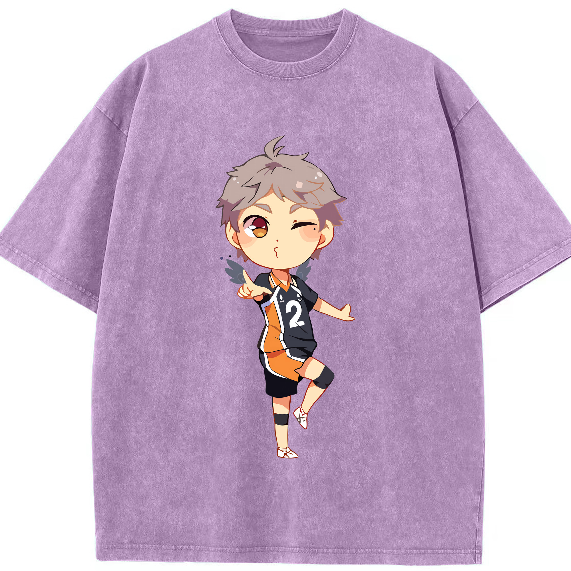 （画像用） ハイキュー!! Haikyu!! 綿100% ヴィンテージ風 半袖Tシャツ（フロントプリント）