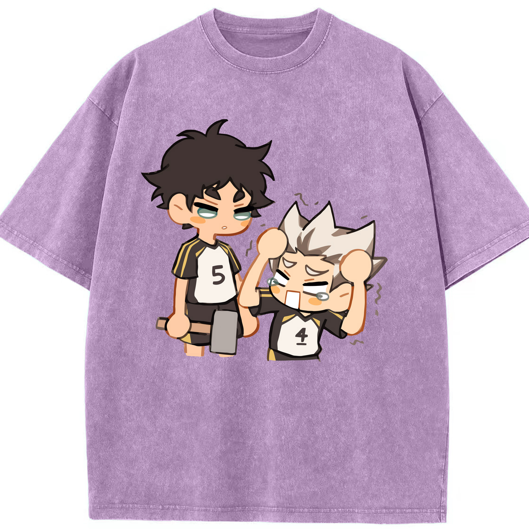（画像用） ハイキュー!! Haikyu!! 綿100% ヴィンテージ風 半袖Tシャツ（フロントプリント）