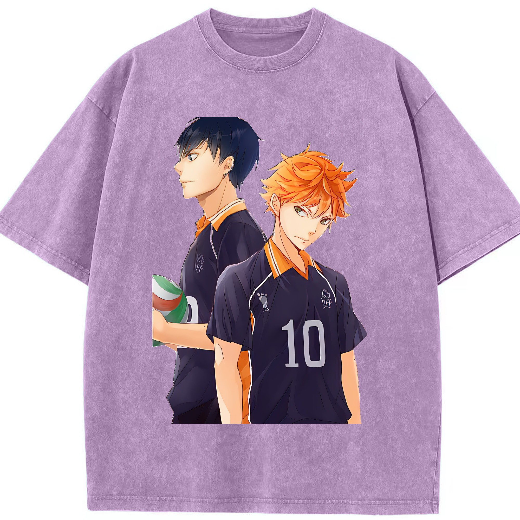 （画像用） ハイキュー!! Haikyu!! 綿100% ヴィンテージ風 半袖Tシャツ（フロントプリント）