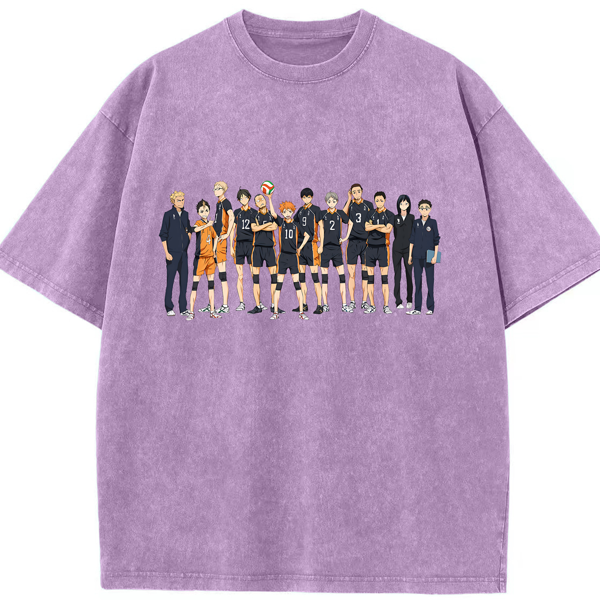 （画像用） ハイキュー!! Haikyu!! 綿100% ヴィンテージ風 半袖Tシャツ（フロントプリント）
