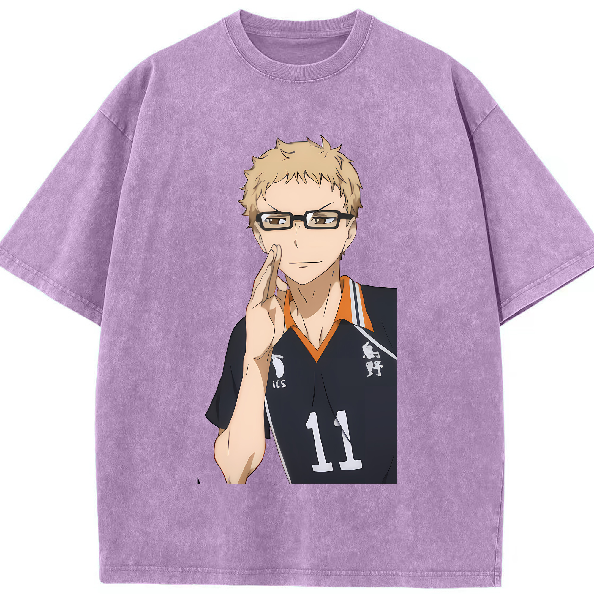 （画像用） ハイキュー!! Haikyu!! 綿100% ヴィンテージ風 半袖Tシャツ（フロントプリント）