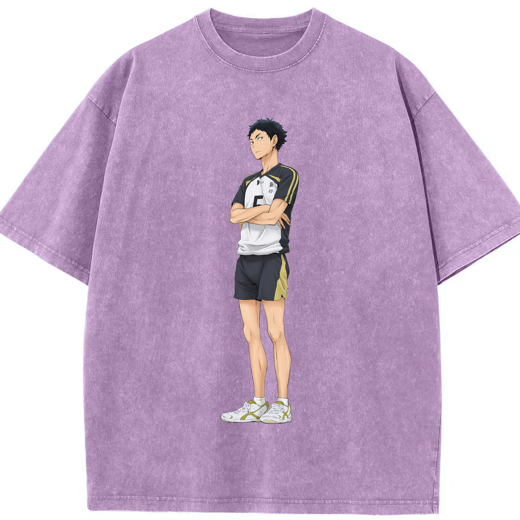（画像用） ハイキュー!! Haikyu!! 綿100% ヴィンテージ風 半袖Tシャツ（フロントプリント）