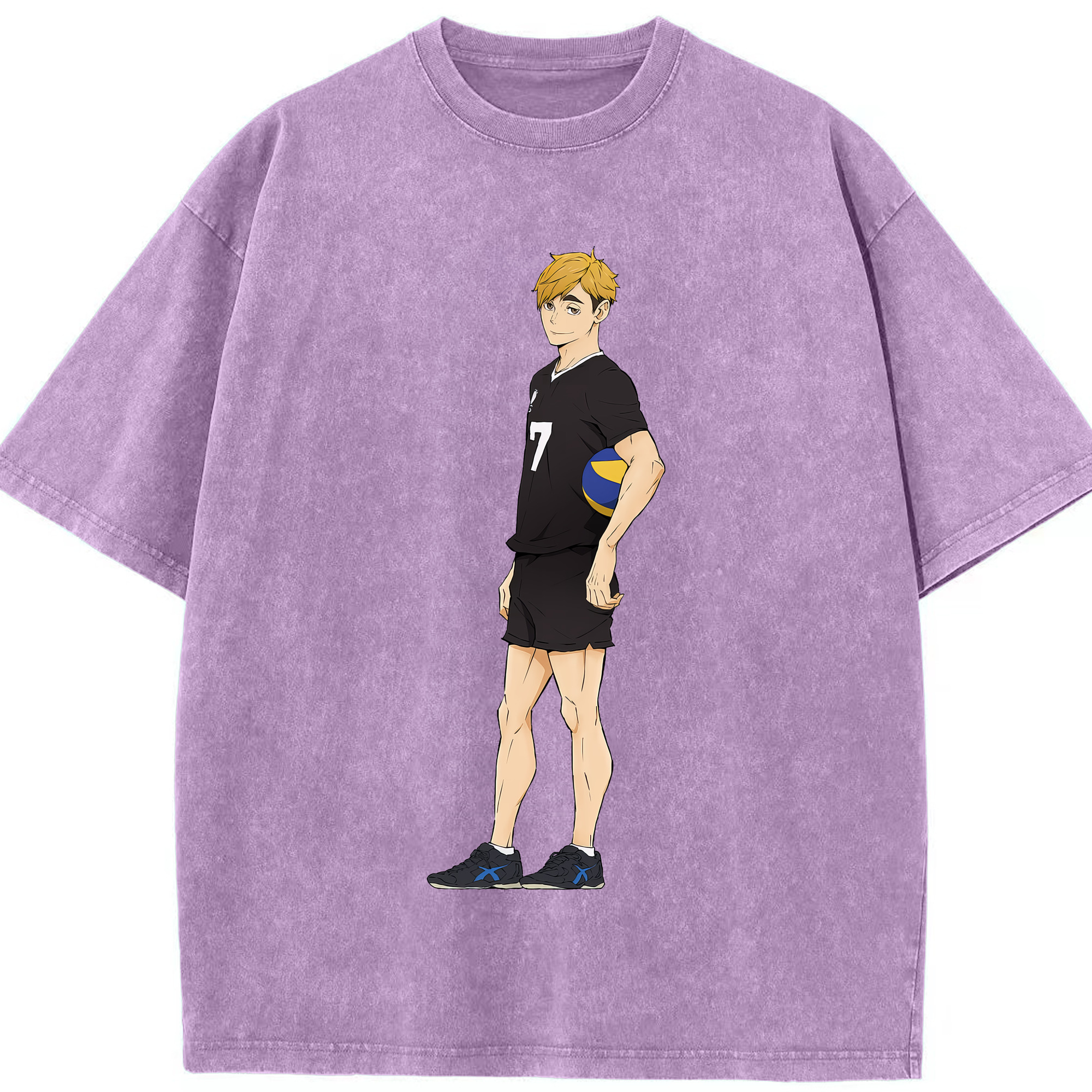 （画像用） ハイキュー!! Haikyu!! 綿100% ヴィンテージ風 半袖Tシャツ（フロントプリント）