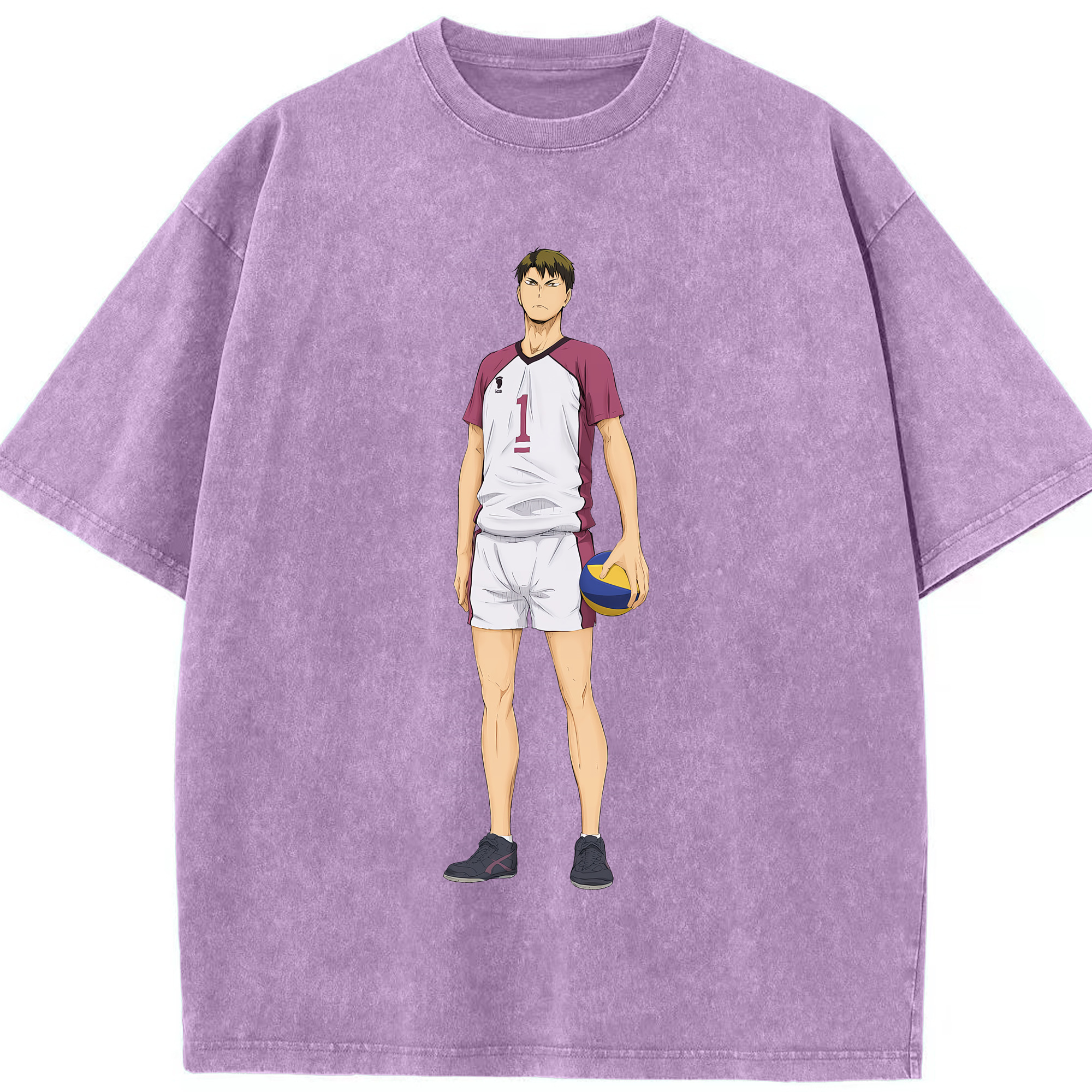 （画像用） ハイキュー!! Haikyu!! 綿100% ヴィンテージ風 半袖Tシャツ（フロントプリント）