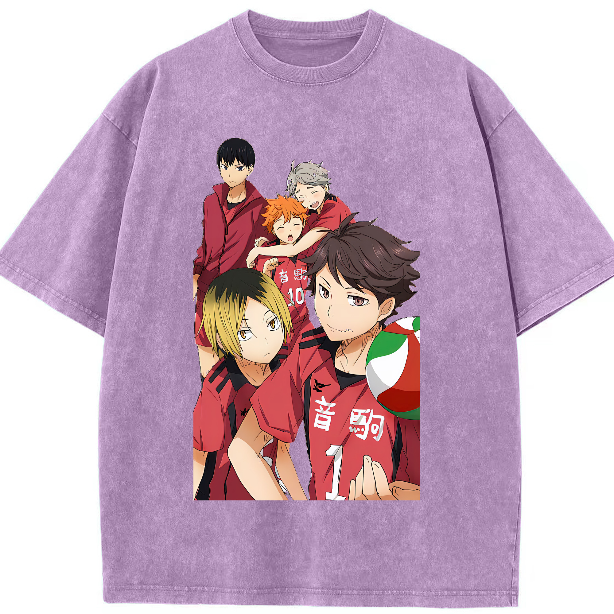 （画像用） ハイキュー!! Haikyu!! 綿100% ヴィンテージ風 半袖Tシャツ（フロントプリント）