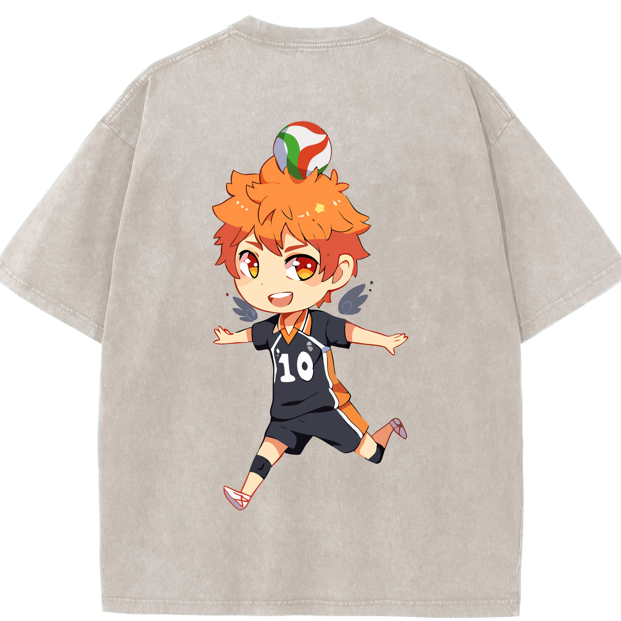 （画像用） ハイキュー!! Haikyu!! 綿100% ヴィンテージ風 半袖Tシャツ（背面プリント）