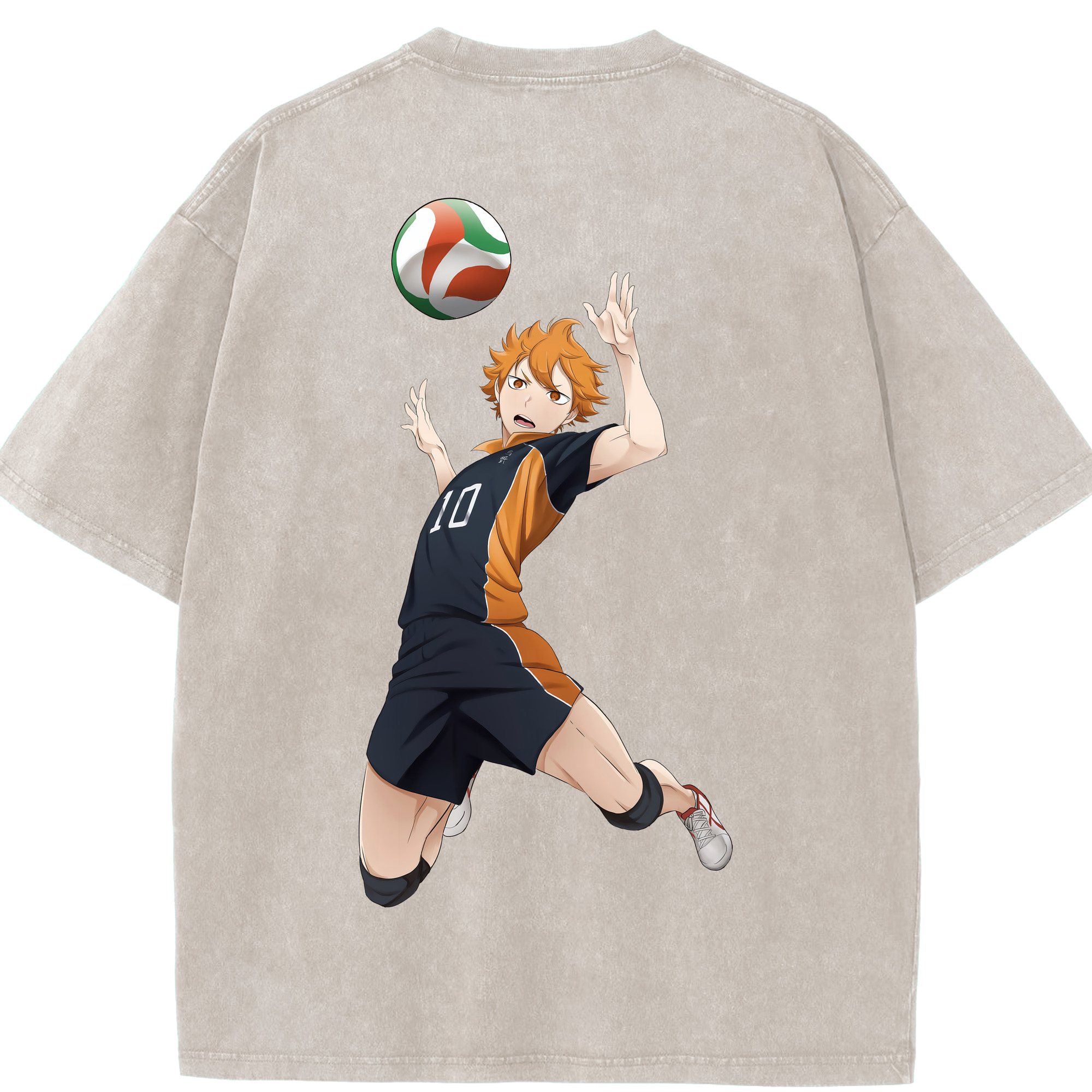 （画像用） ハイキュー!! Haikyu!! 綿100% ヴィンテージ風 半袖Tシャツ（背面プリント）