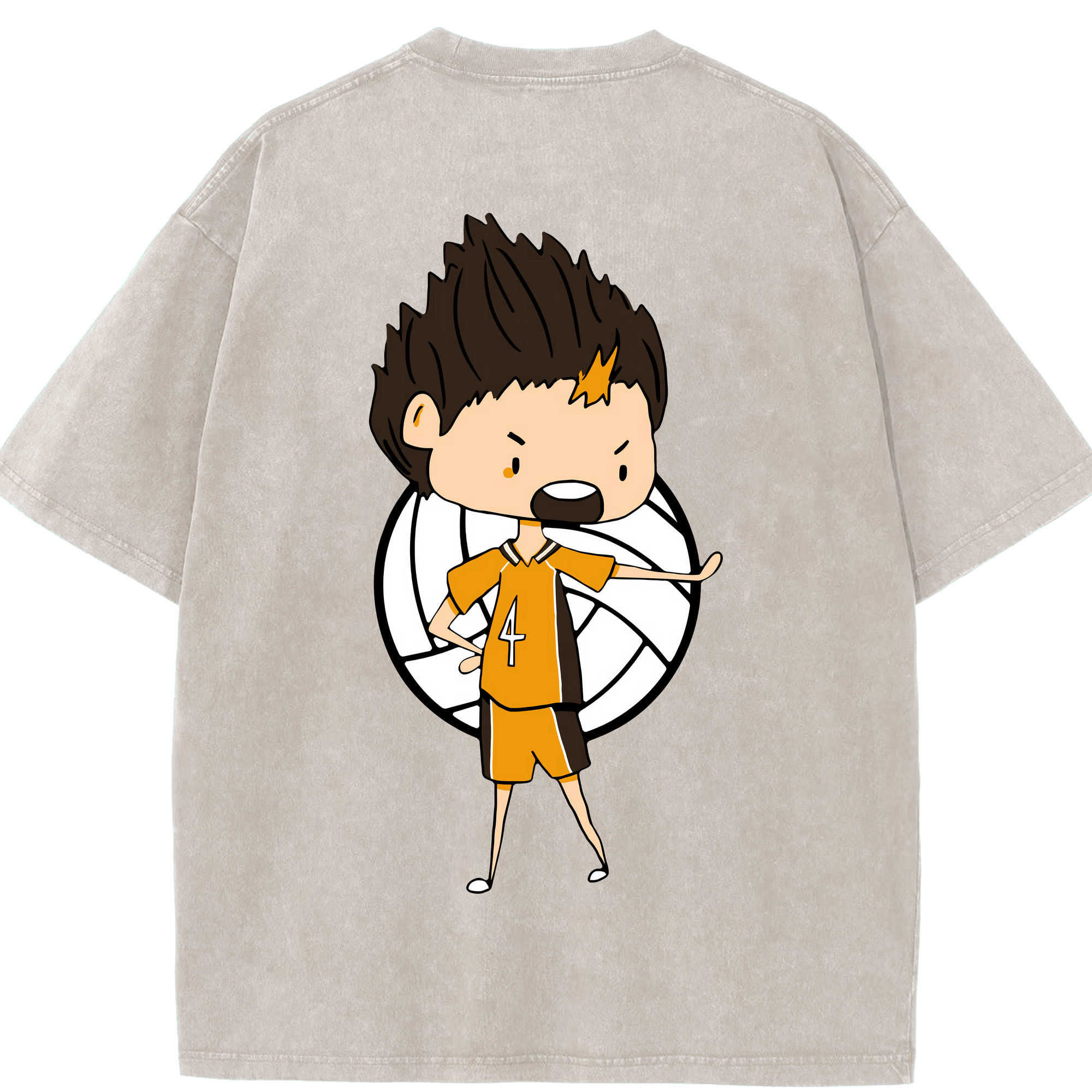 （画像用） ハイキュー!! Haikyu!! 綿100% ヴィンテージ風 半袖Tシャツ（背面プリント）