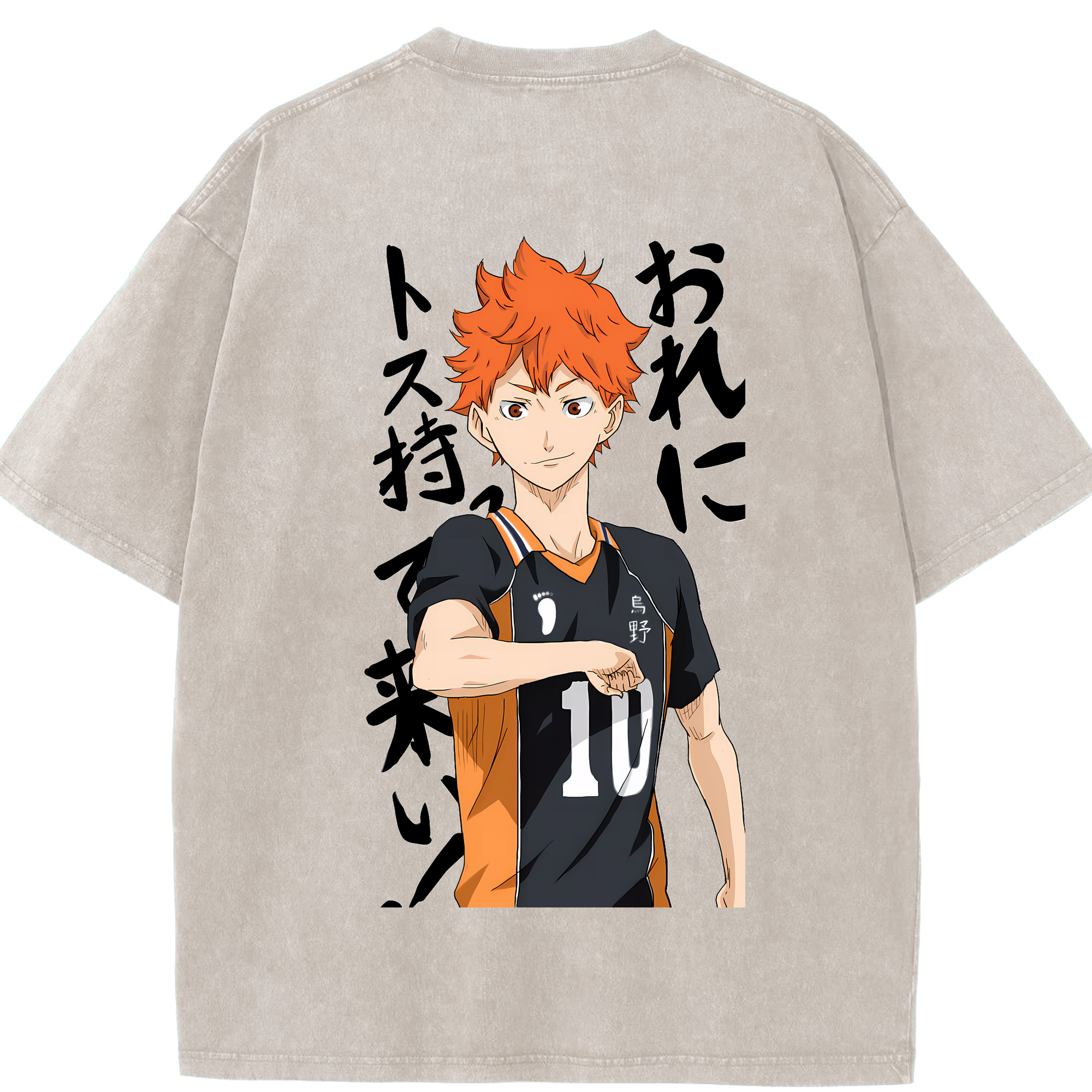 （画像用） ハイキュー!! Haikyu!! 綿100% ヴィンテージ風 半袖Tシャツ（背面プリント）