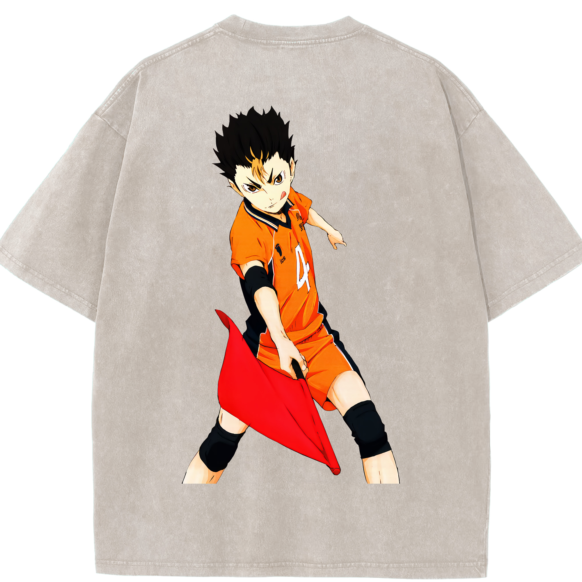 （画像用） ハイキュー!! Haikyu!! 綿100% ヴィンテージ風 半袖Tシャツ（背面プリント）
