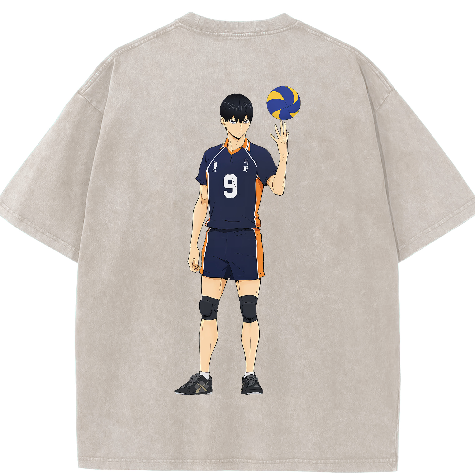 （画像用） ハイキュー!! Haikyu!! 綿100% ヴィンテージ風 半袖Tシャツ（背面プリント）