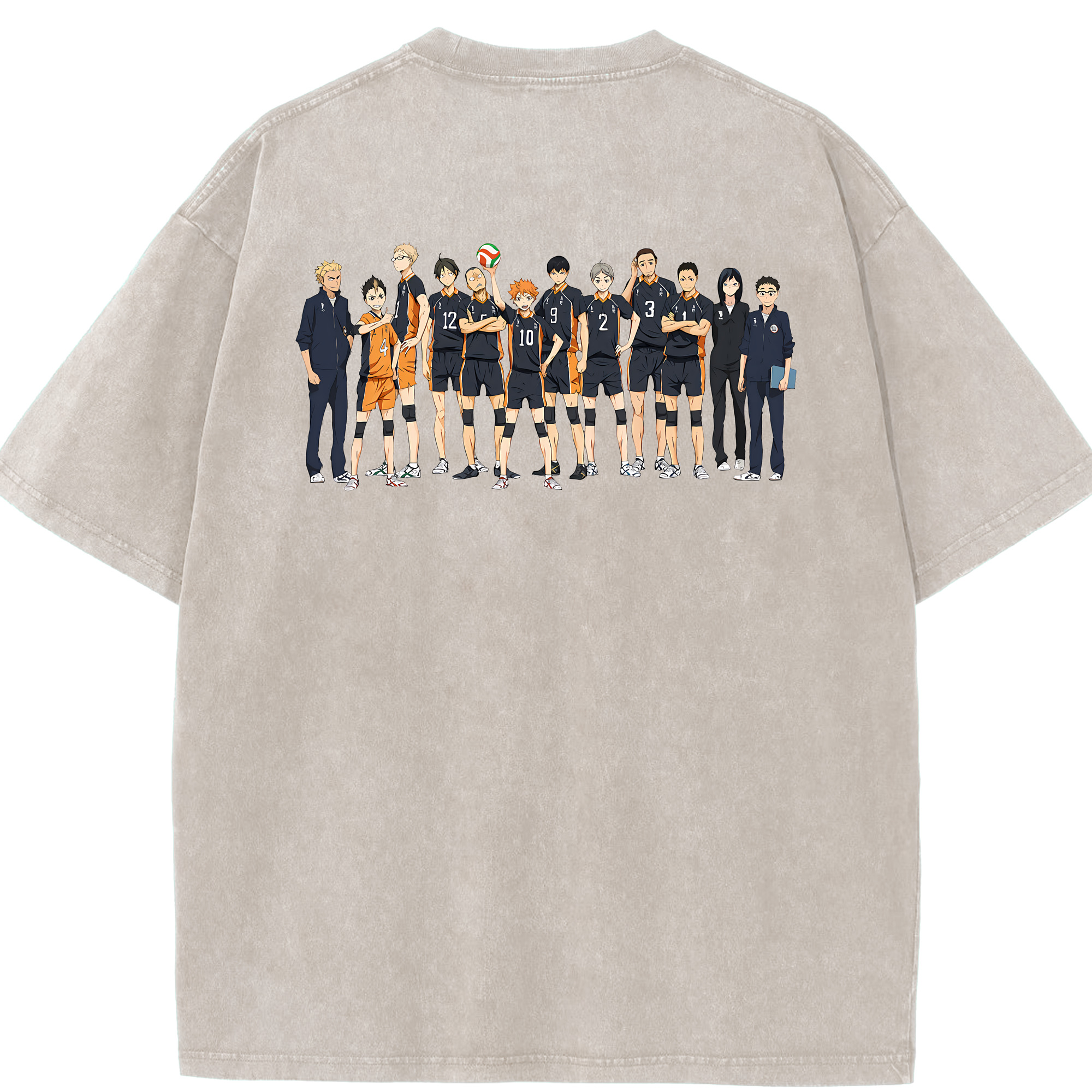 （画像用） ハイキュー!! Haikyu!! 綿100% ヴィンテージ風 半袖Tシャツ（背面プリント）