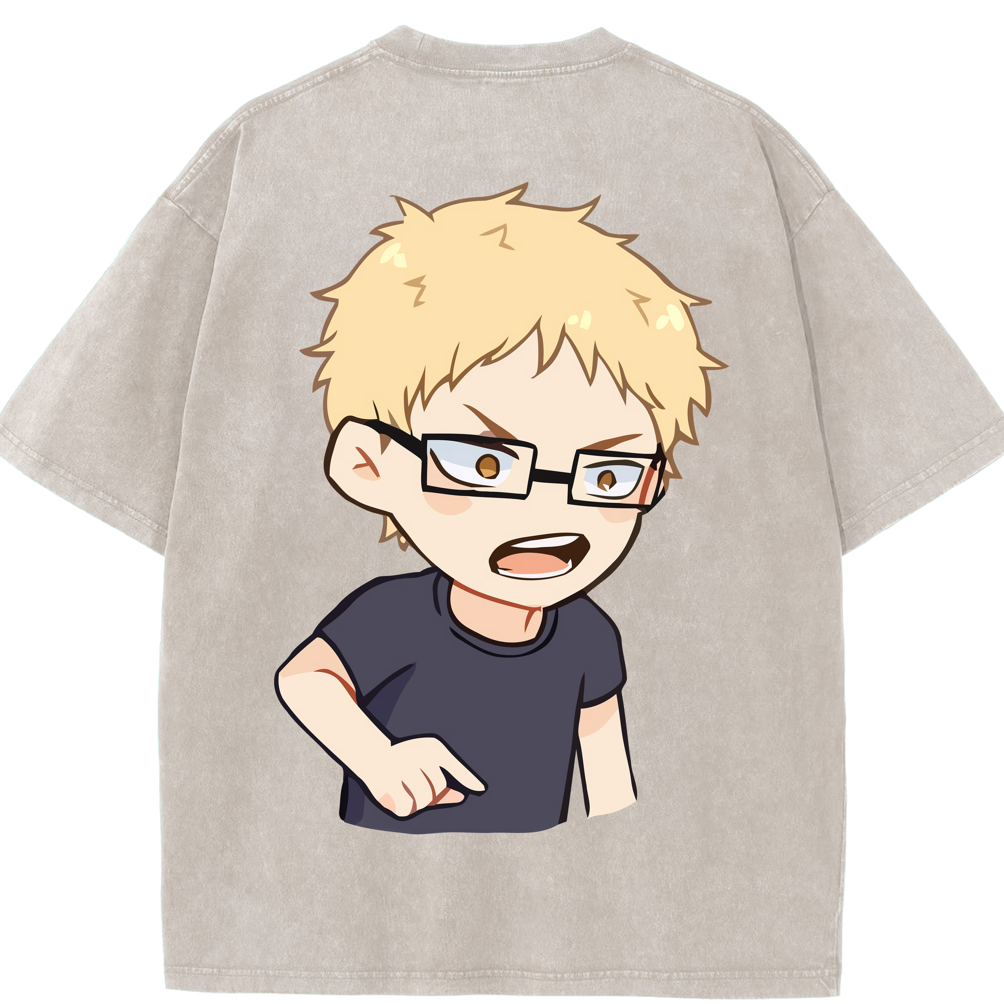 （画像用） ハイキュー!! Haikyu!! 綿100% ヴィンテージ風 半袖Tシャツ（背面プリント）