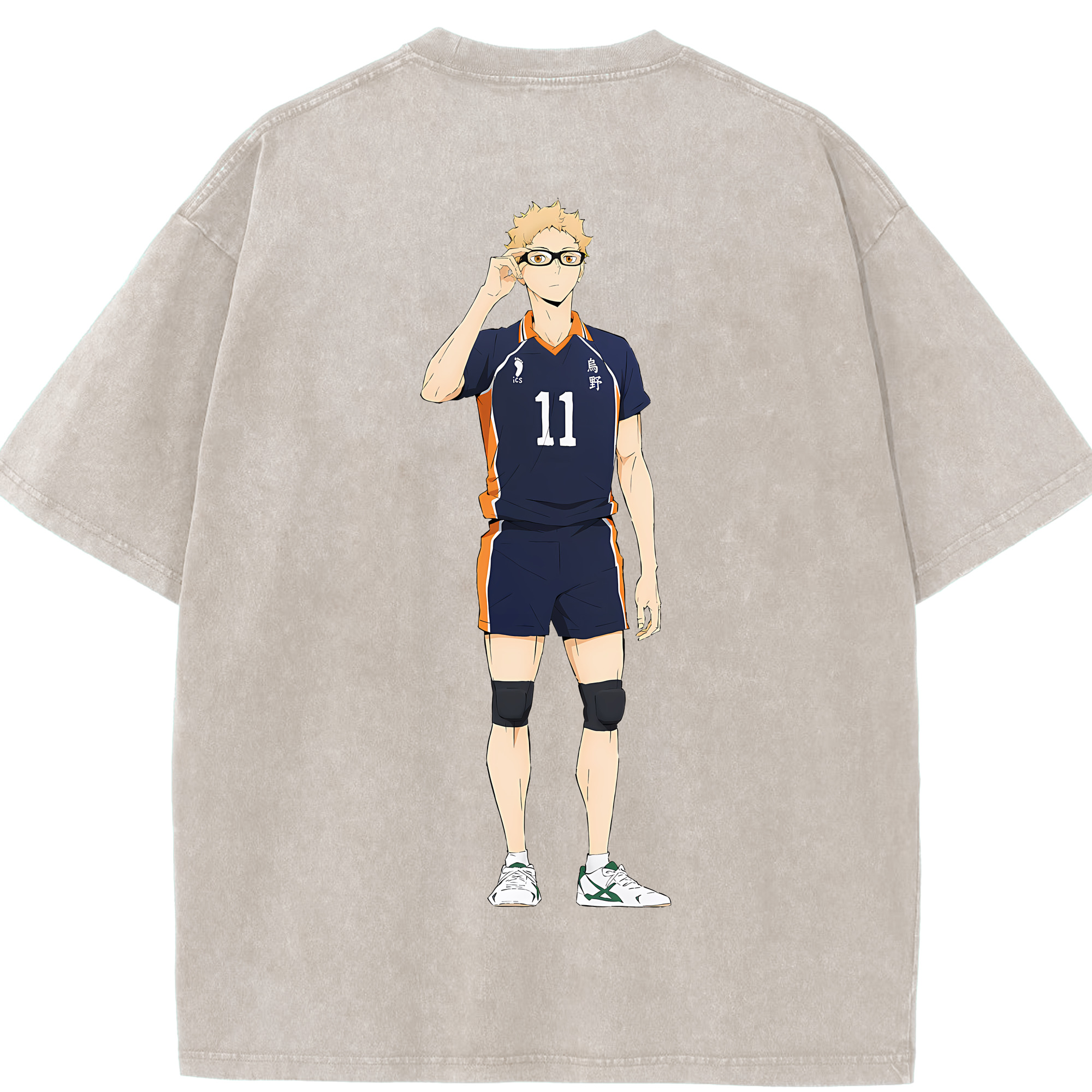 （画像用） ハイキュー!! Haikyu!! 綿100% ヴィンテージ風 半袖Tシャツ（背面プリント）