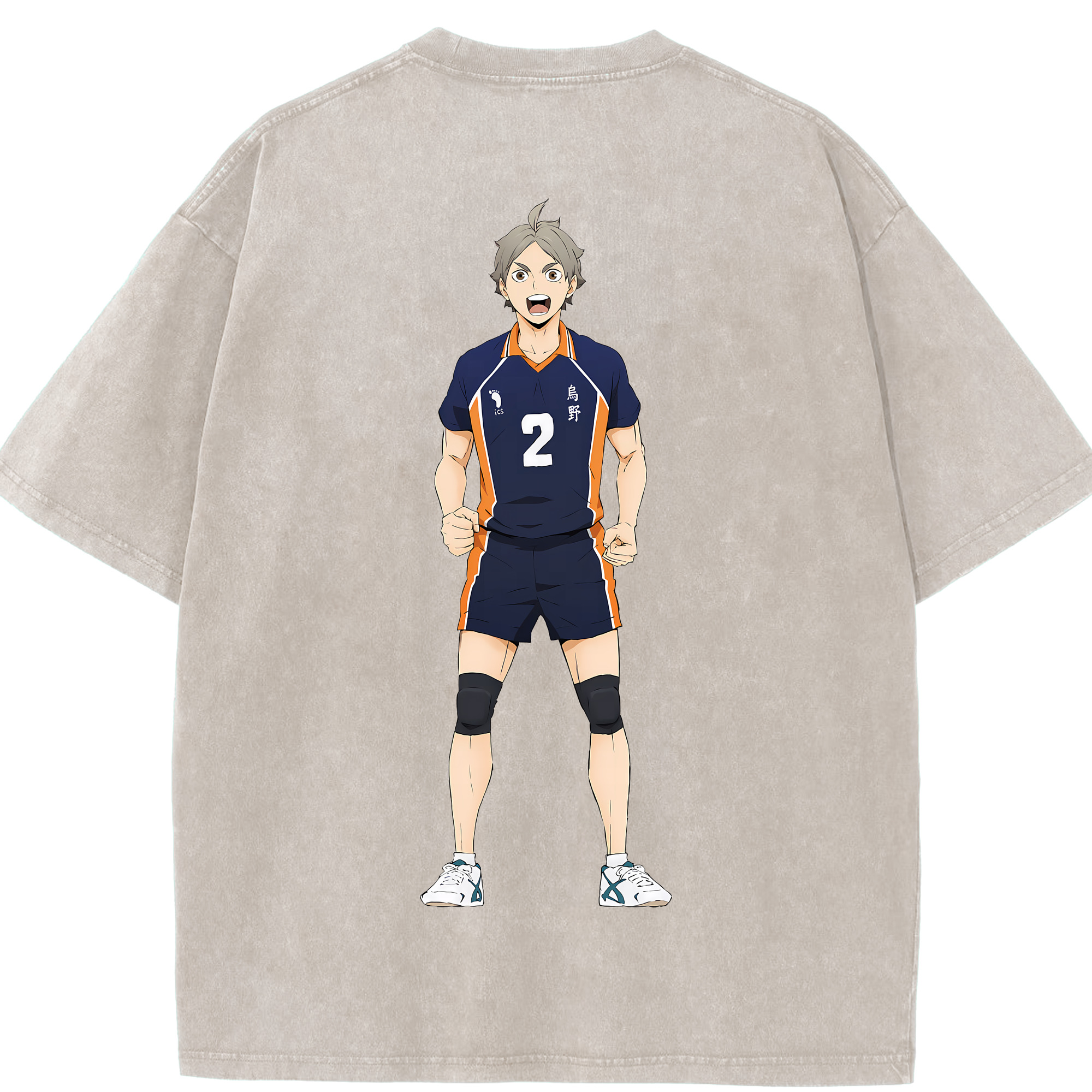 （画像用） ハイキュー!! Haikyu!! 綿100% ヴィンテージ風 半袖Tシャツ（背面プリント）