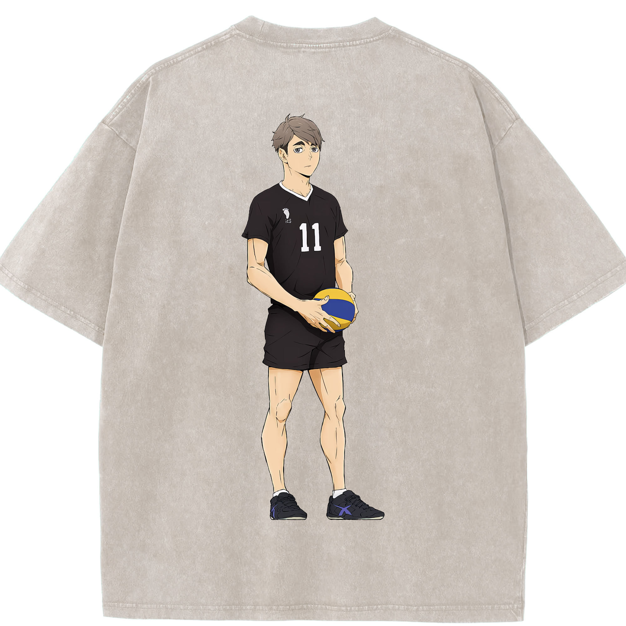 （画像用） ハイキュー!! Haikyu!! 綿100% ヴィンテージ風 半袖Tシャツ（背面プリント）