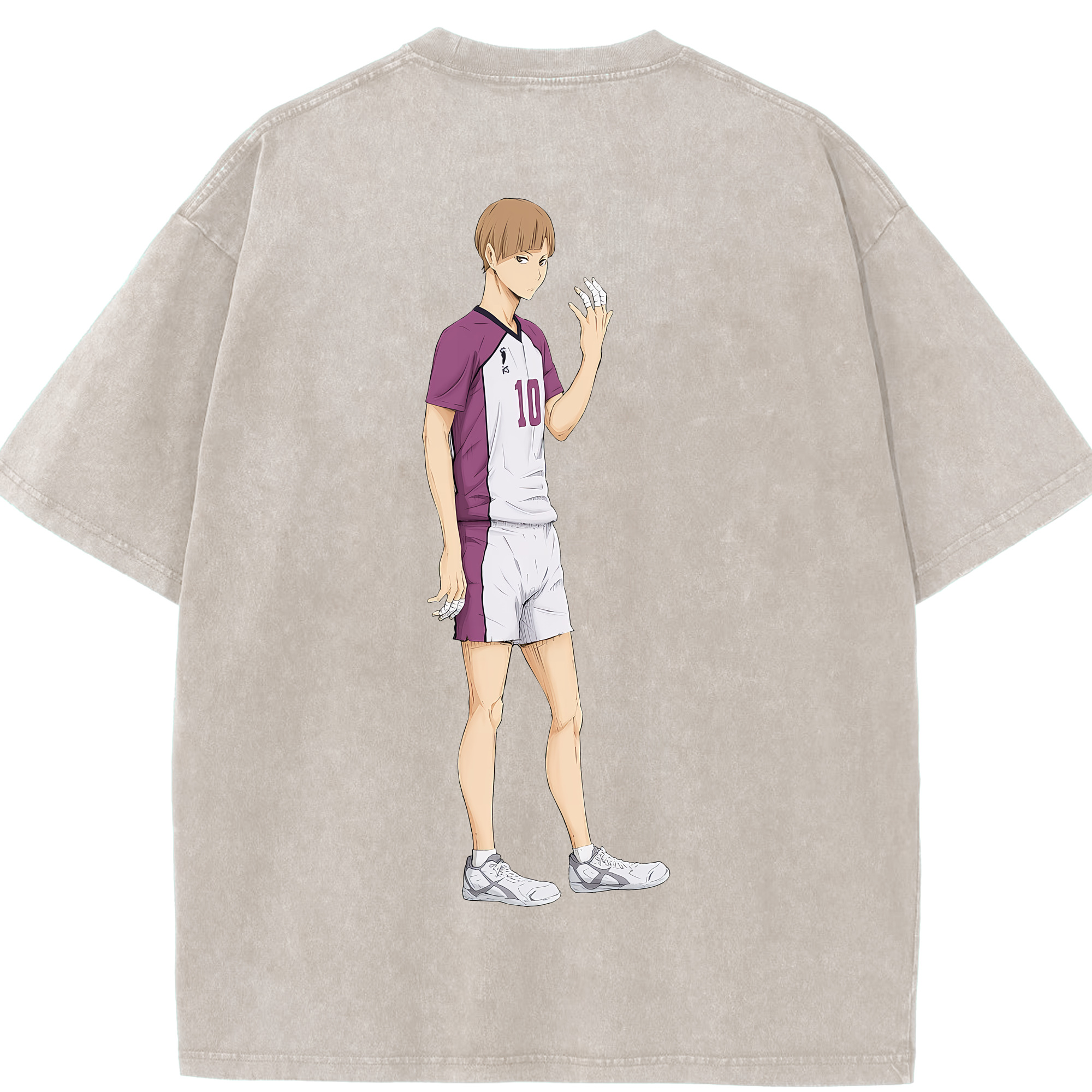 （画像用） ハイキュー!! Haikyu!! 綿100% ヴィンテージ風 半袖Tシャツ（背面プリント）