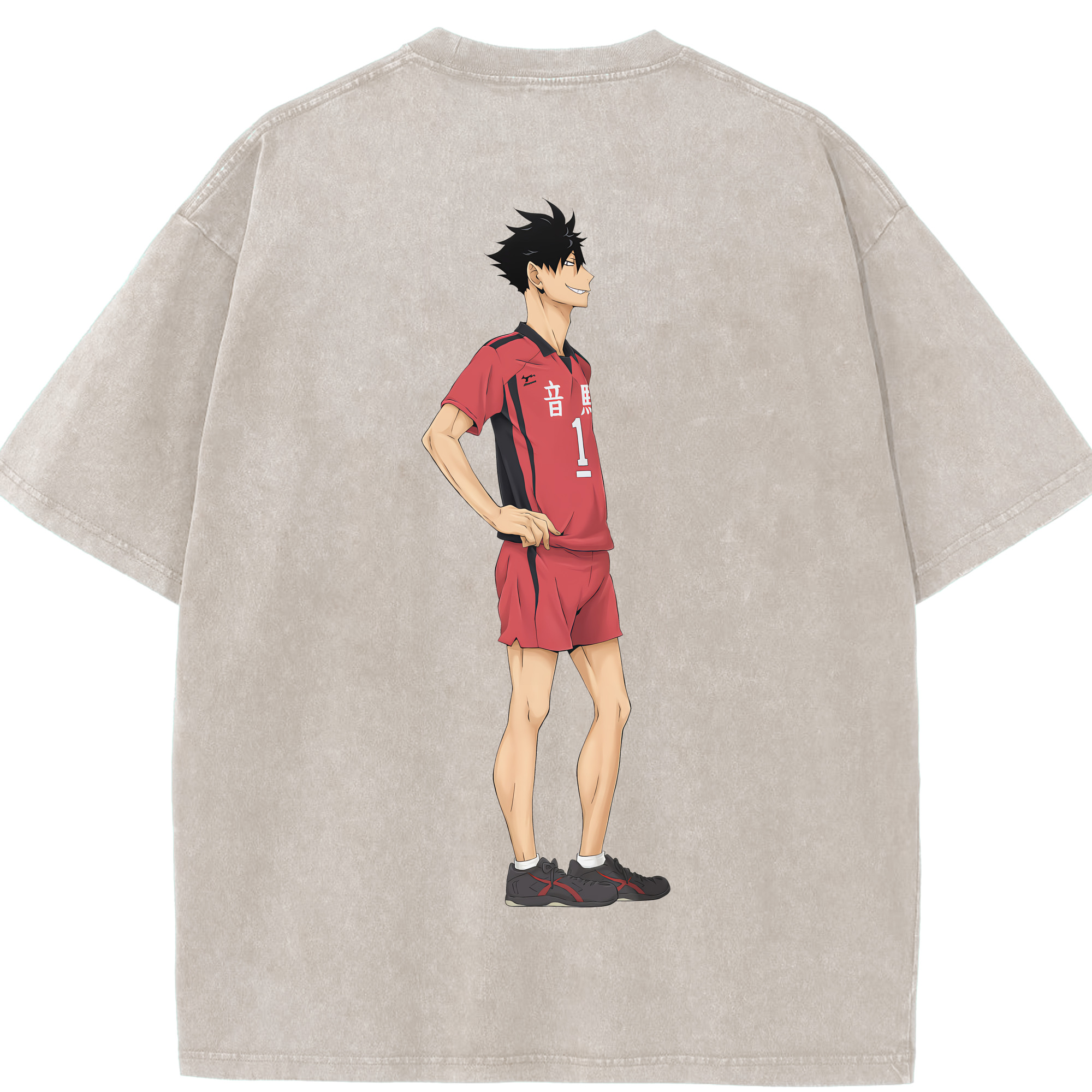 （画像用） ハイキュー!! Haikyu!! 綿100% ヴィンテージ風 半袖Tシャツ（背面プリント）