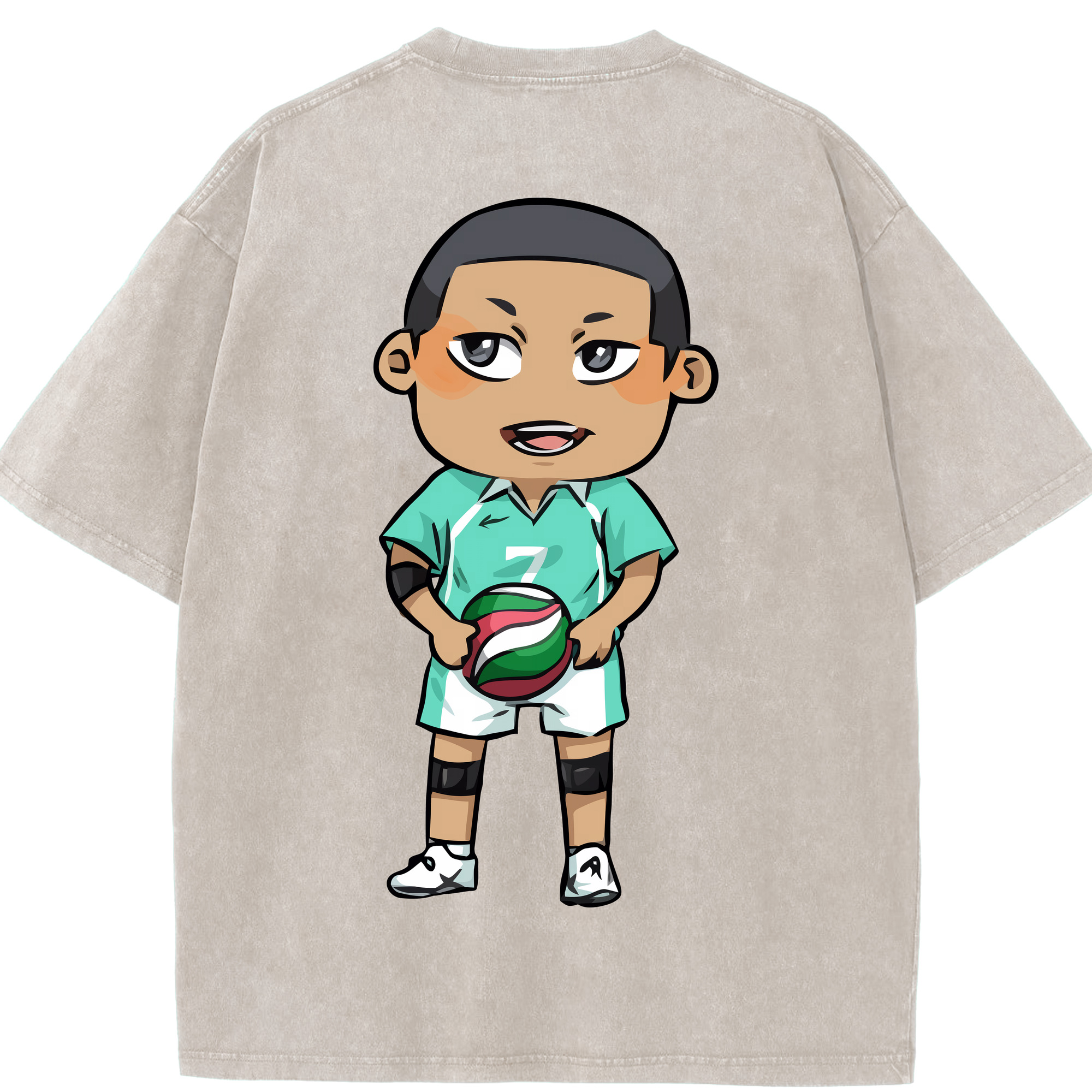 （画像用） ハイキュー!! Haikyu!! 綿100% ヴィンテージ風 半袖Tシャツ（背面プリント）