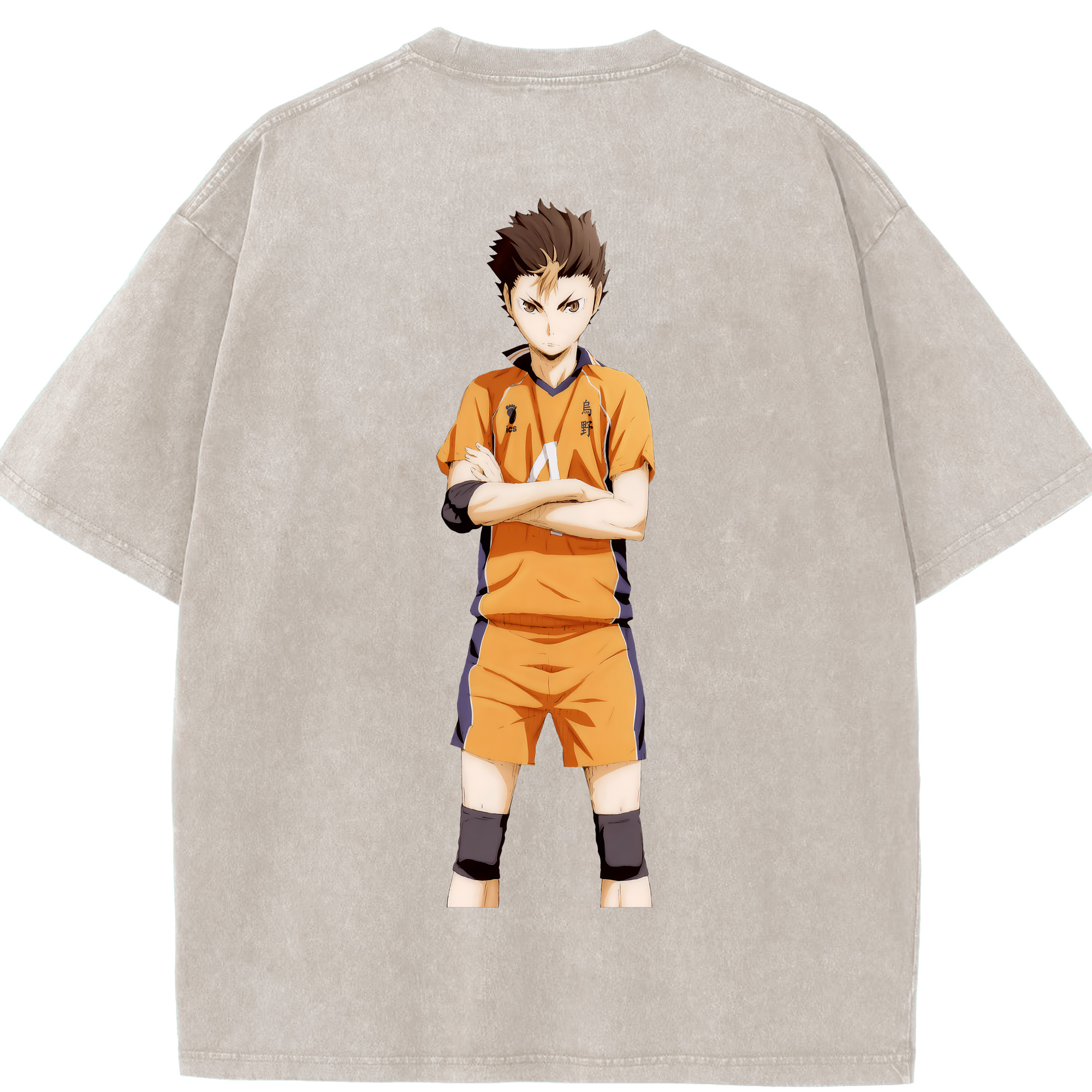（画像用） ハイキュー!! Haikyu!! 綿100% ヴィンテージ風 半袖Tシャツ（背面プリント）