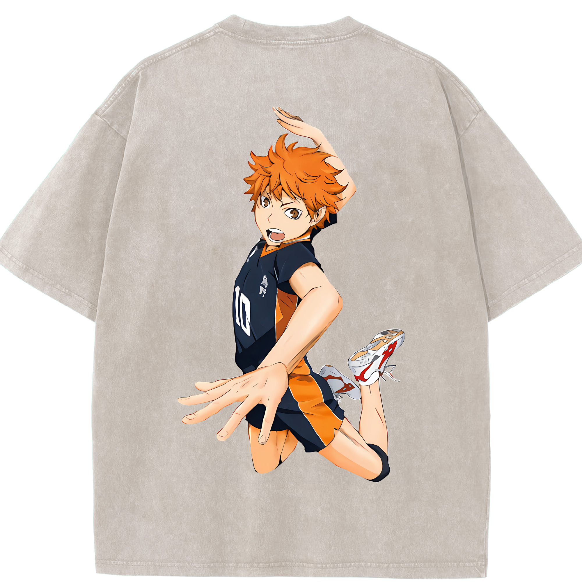 （画像用） ハイキュー!! Haikyu!! 綿100% ヴィンテージ風 半袖Tシャツ（背面プリント）