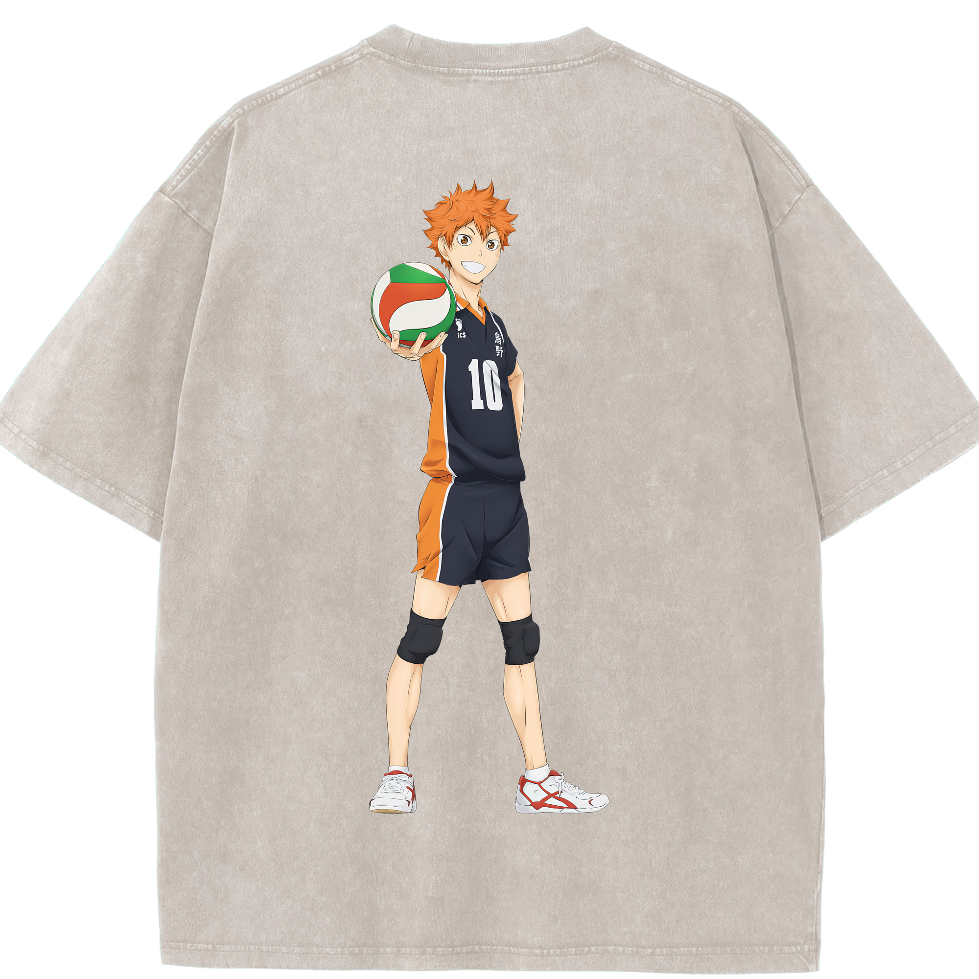 （画像用） ハイキュー!! Haikyu!! 綿100% ヴィンテージ風 半袖Tシャツ（背面プリント）