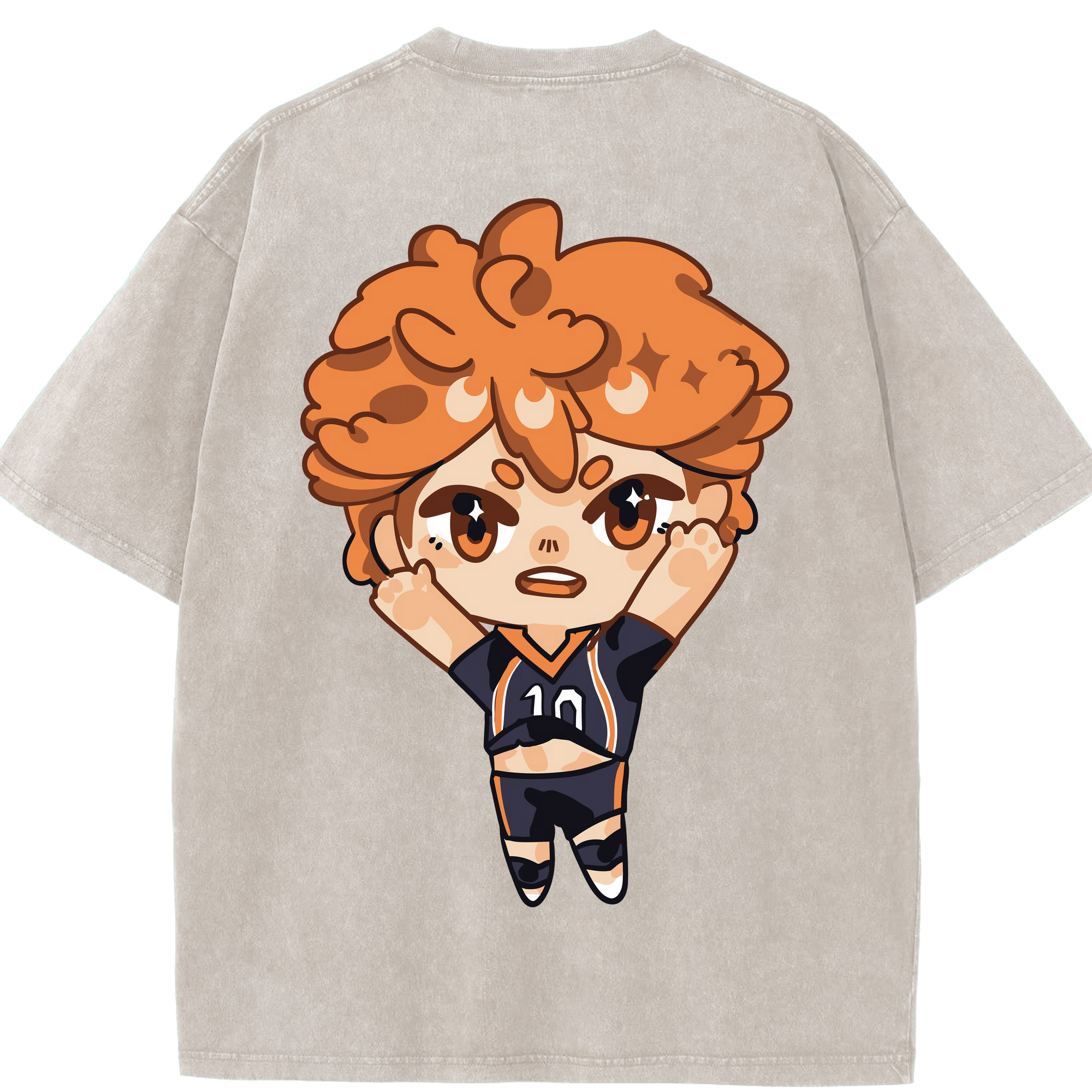 （画像用） ハイキュー!! Haikyu!! 綿100% ヴィンテージ風 半袖Tシャツ（背面プリント）