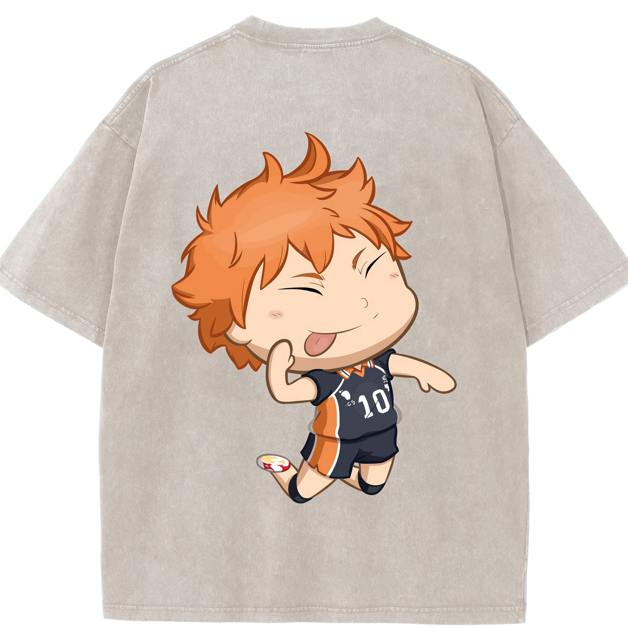 （画像用） ハイキュー!! Haikyu!! 綿100% ヴィンテージ風 半袖Tシャツ（背面プリント）