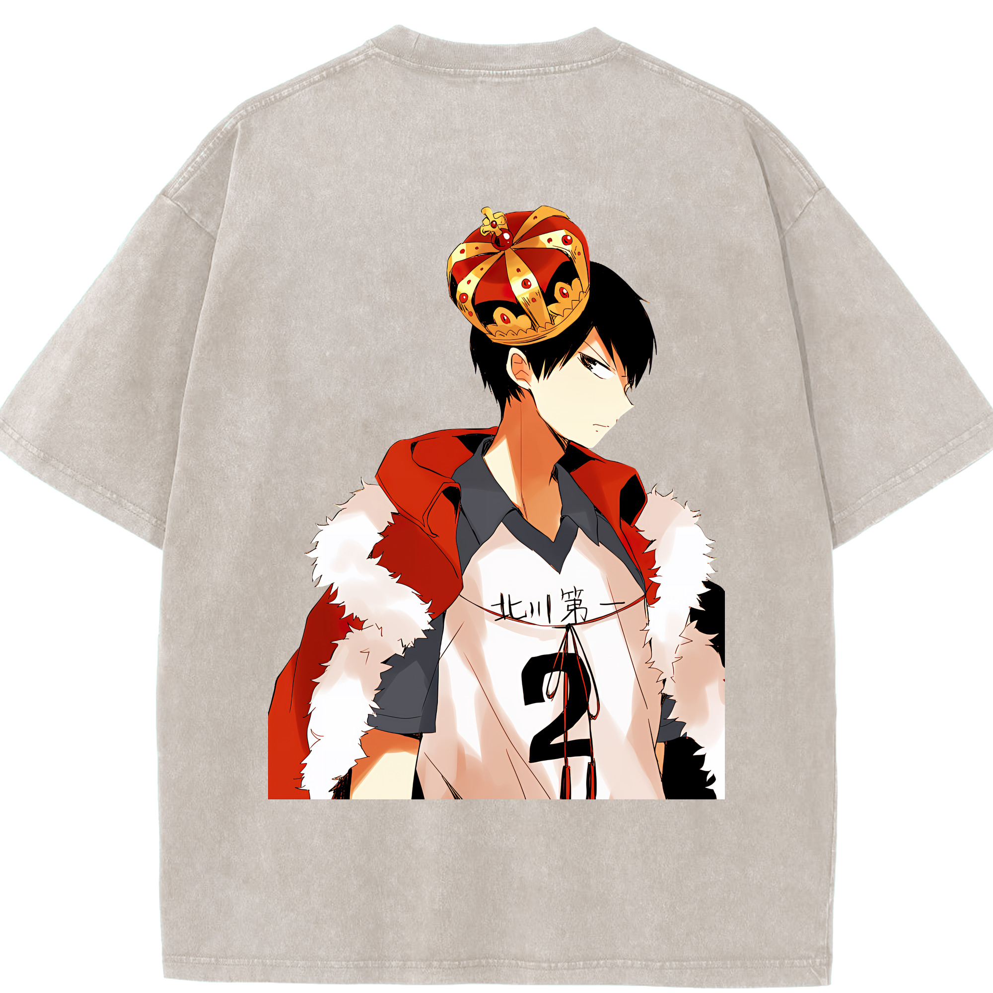 （画像用） ハイキュー!! Haikyu!! 綿100% ヴィンテージ風 半袖Tシャツ（背面プリント）