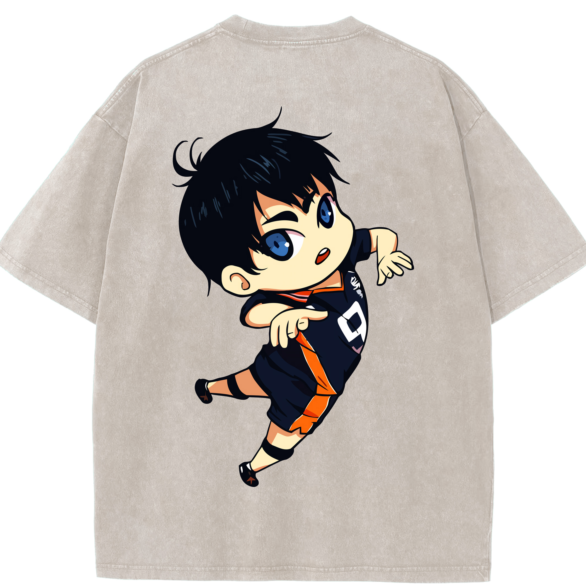 （画像用） ハイキュー!! Haikyu!! 綿100% ヴィンテージ風 半袖Tシャツ（背面プリント）
