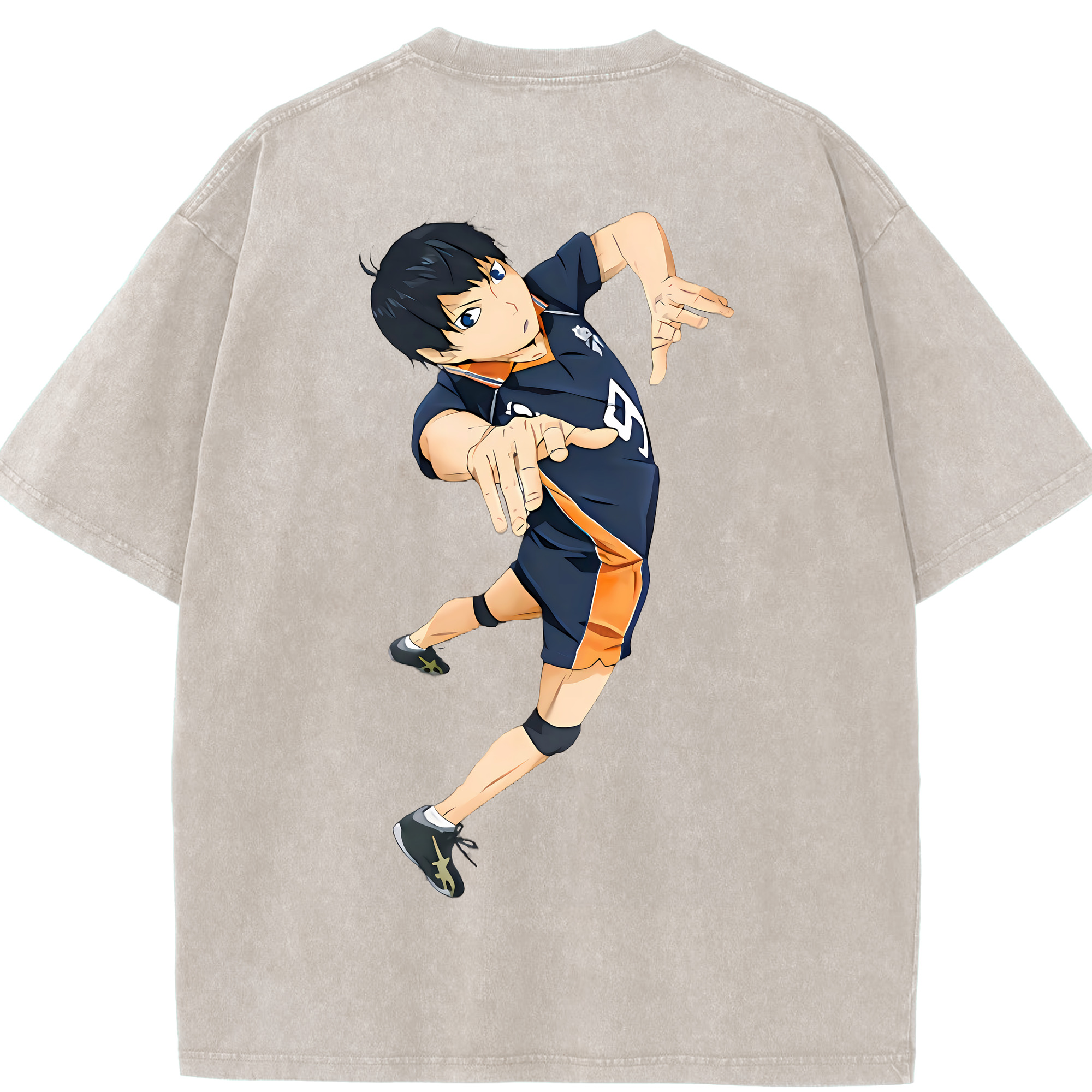 （画像用） ハイキュー!! Haikyu!! 綿100% ヴィンテージ風 半袖Tシャツ（背面プリント）