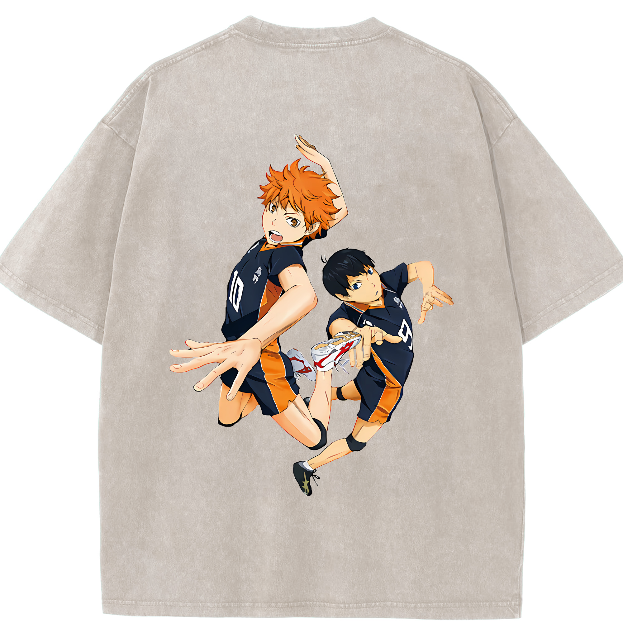 （画像用） ハイキュー!! Haikyu!! 綿100% ヴィンテージ風 半袖Tシャツ（背面プリント）