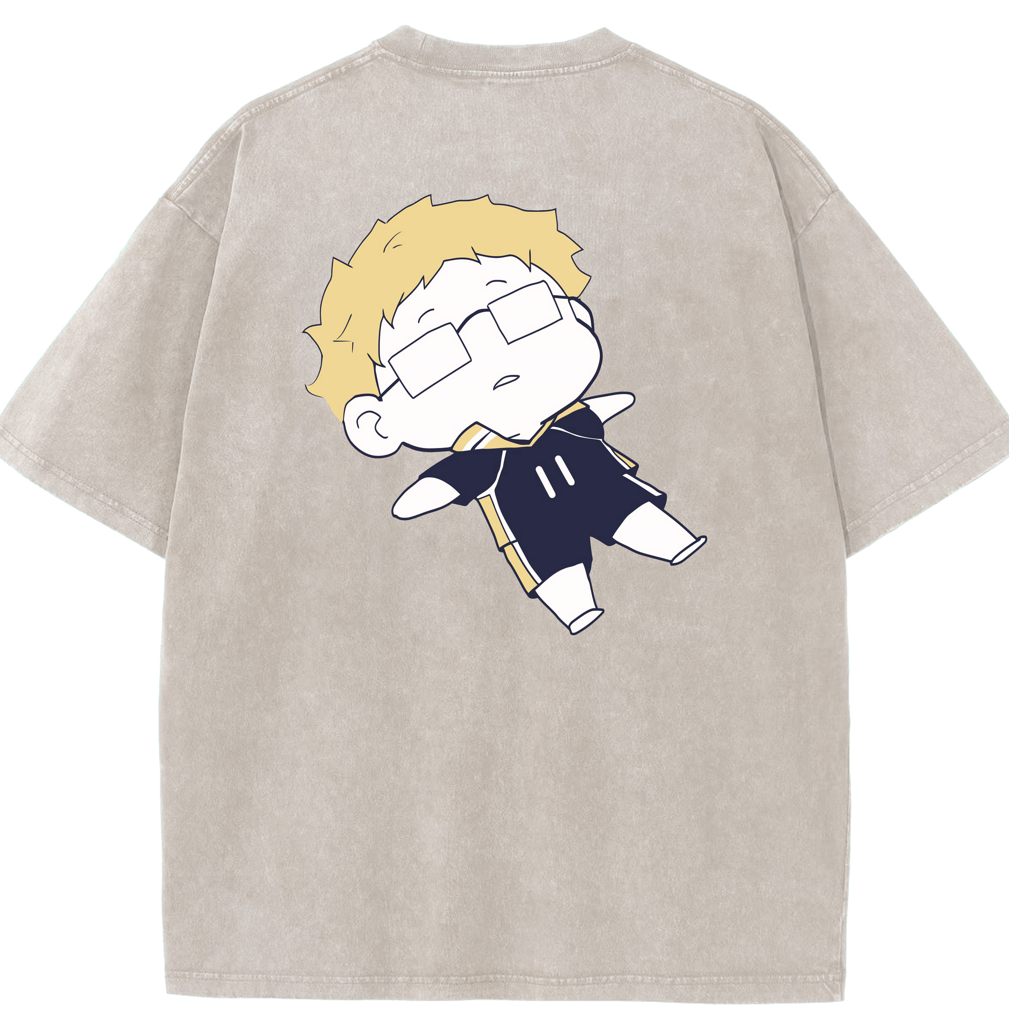 （画像用） ハイキュー!! Haikyu!! 綿100% ヴィンテージ風 半袖Tシャツ（背面プリント）