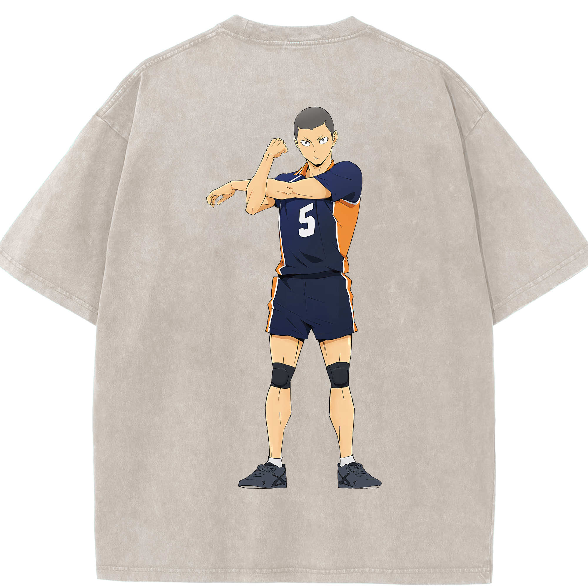 （画像用） ハイキュー!! Haikyu!! 綿100% ヴィンテージ風 半袖Tシャツ（背面プリント）