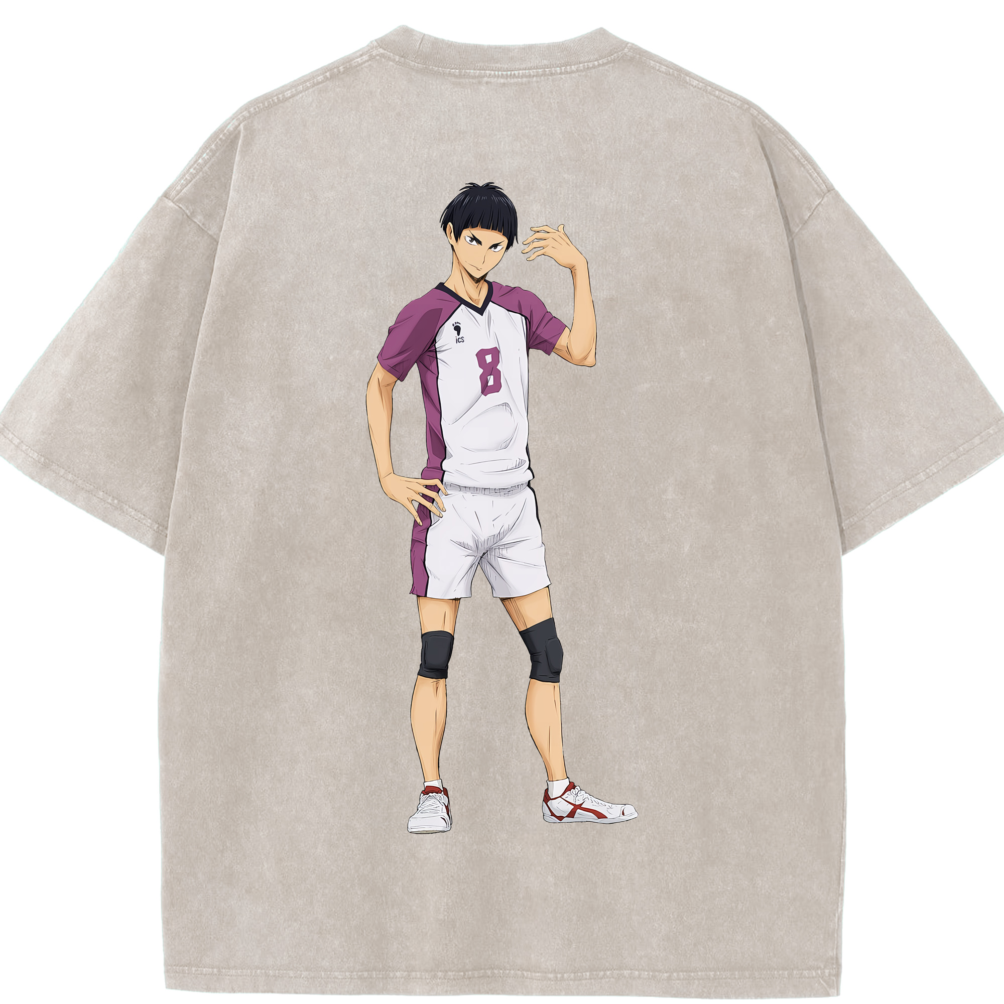 （画像用） ハイキュー!! Haikyu!! 綿100% ヴィンテージ風 半袖Tシャツ（背面プリント）